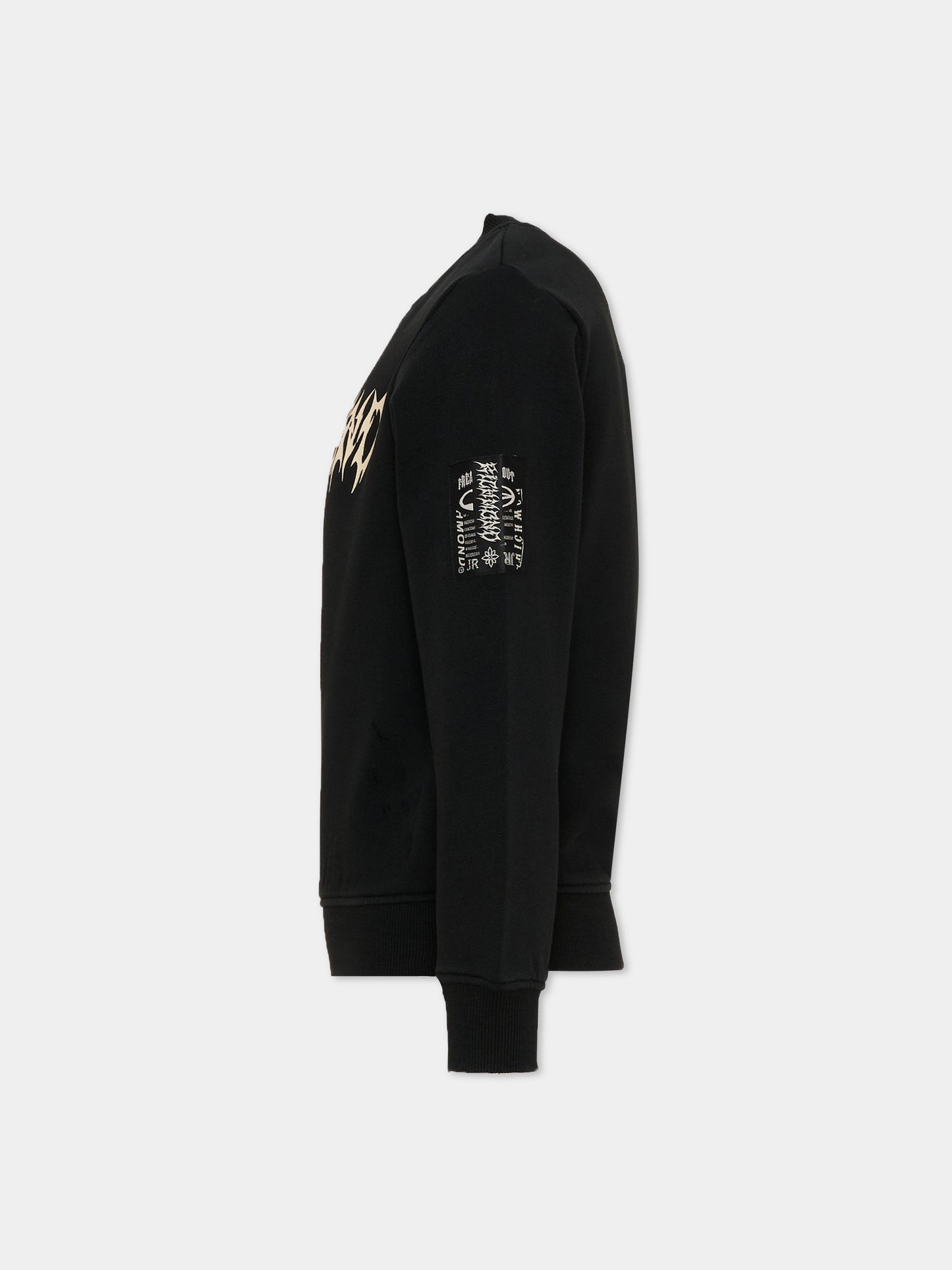 Felpa nera per bambino con logo,Richmond,RBA26054FE BLACK BLACK