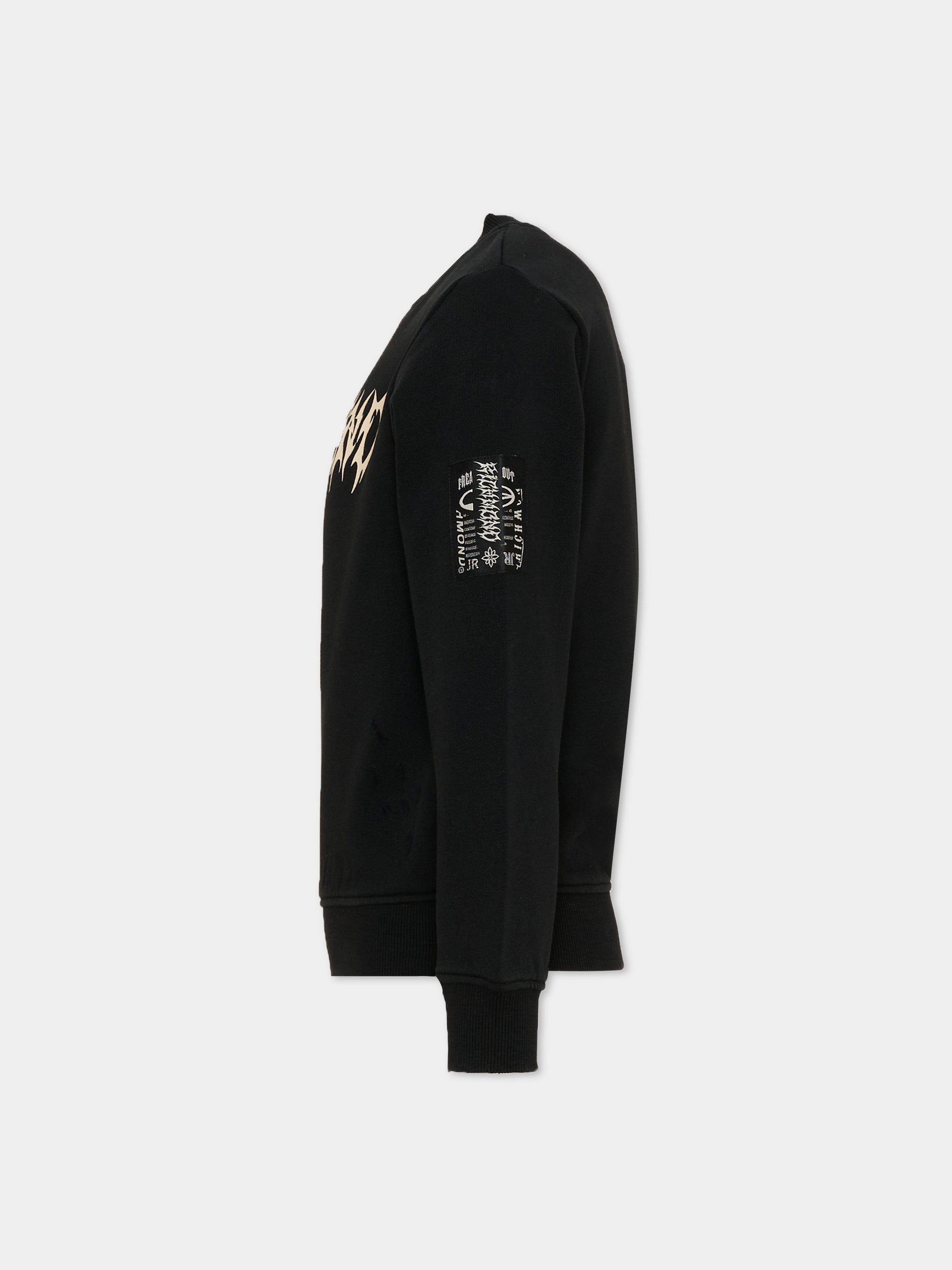 Felpa nera per bambino con logo,Richmond,RBA26054FE BLACK BLACK