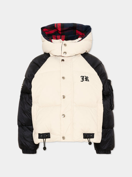 Piumino avorio color-block per bambino,Richmond,RBA26086PI CREAM/BLK CREAM