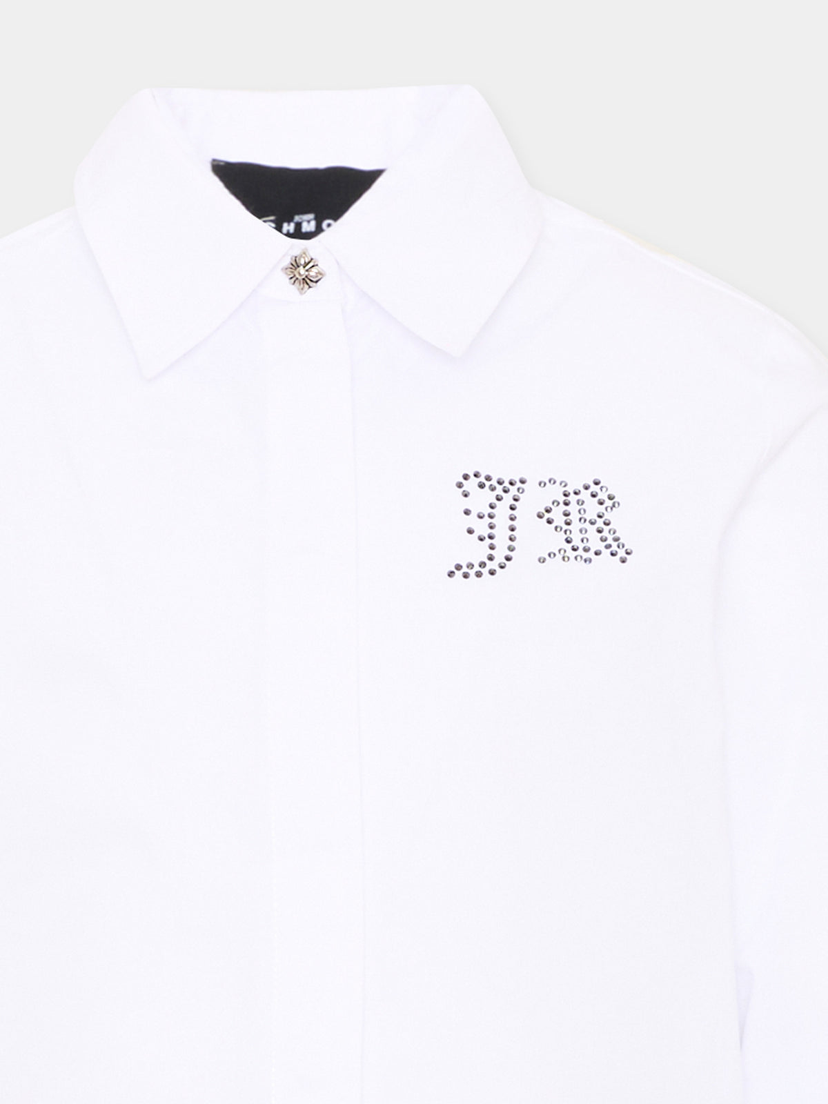 Camicia bianca per bambina con logo,Richmond,RGA26174CA WHITE WHITE