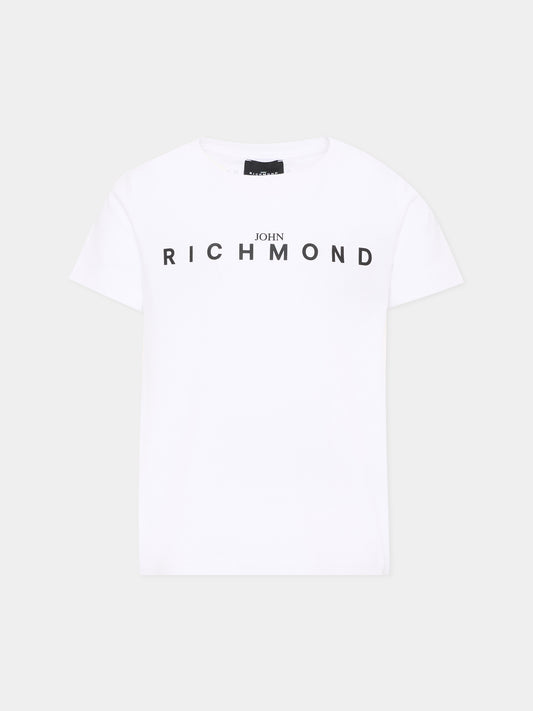 T-Shirt bianca per bambina con logo,Richmond,RGA26008TS WHITE WHITE