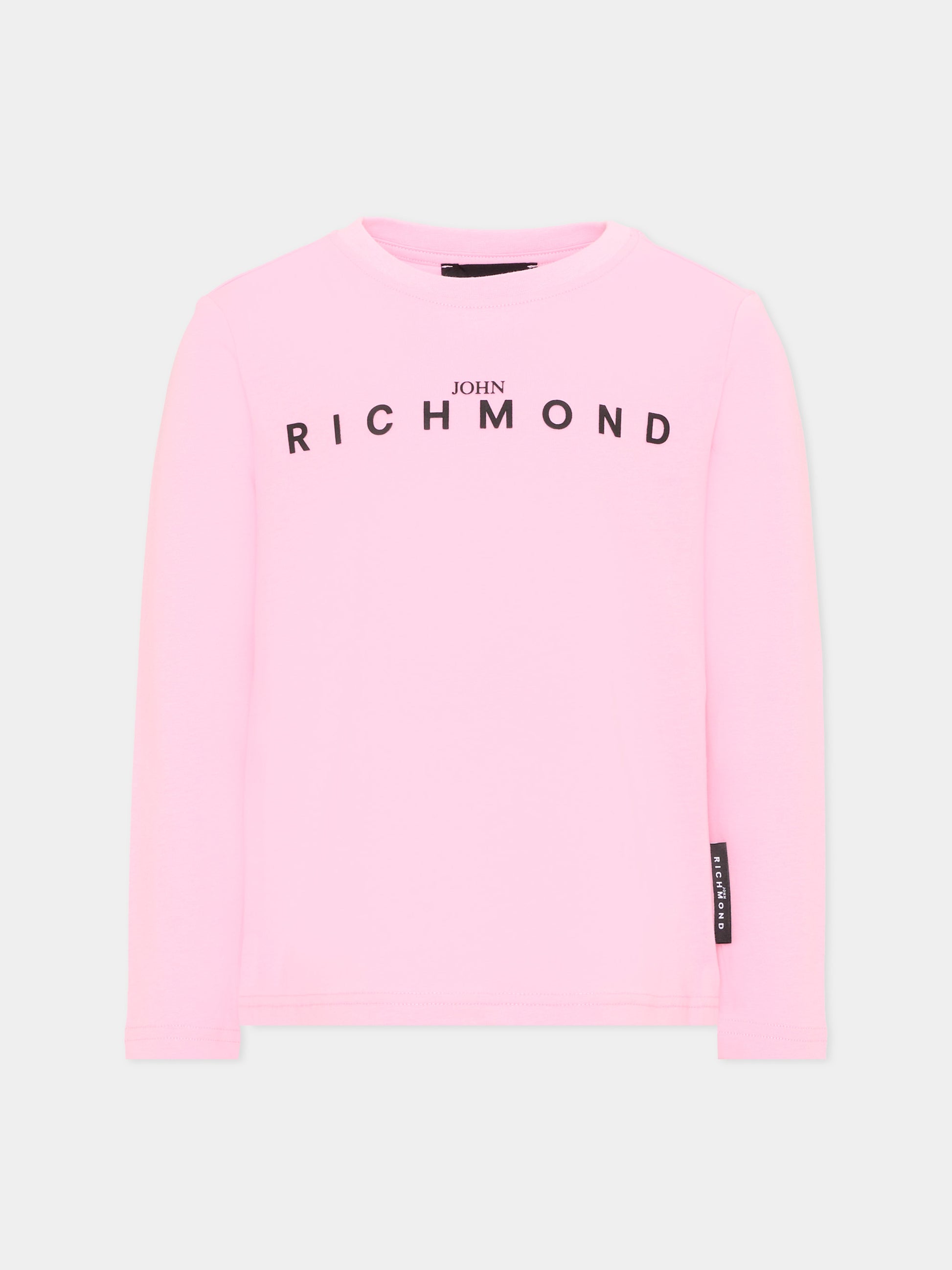 T-Shirt rosa per bambina con logo,Richmond,RGA26004TS PINK_BEG. PINK BEGONIA