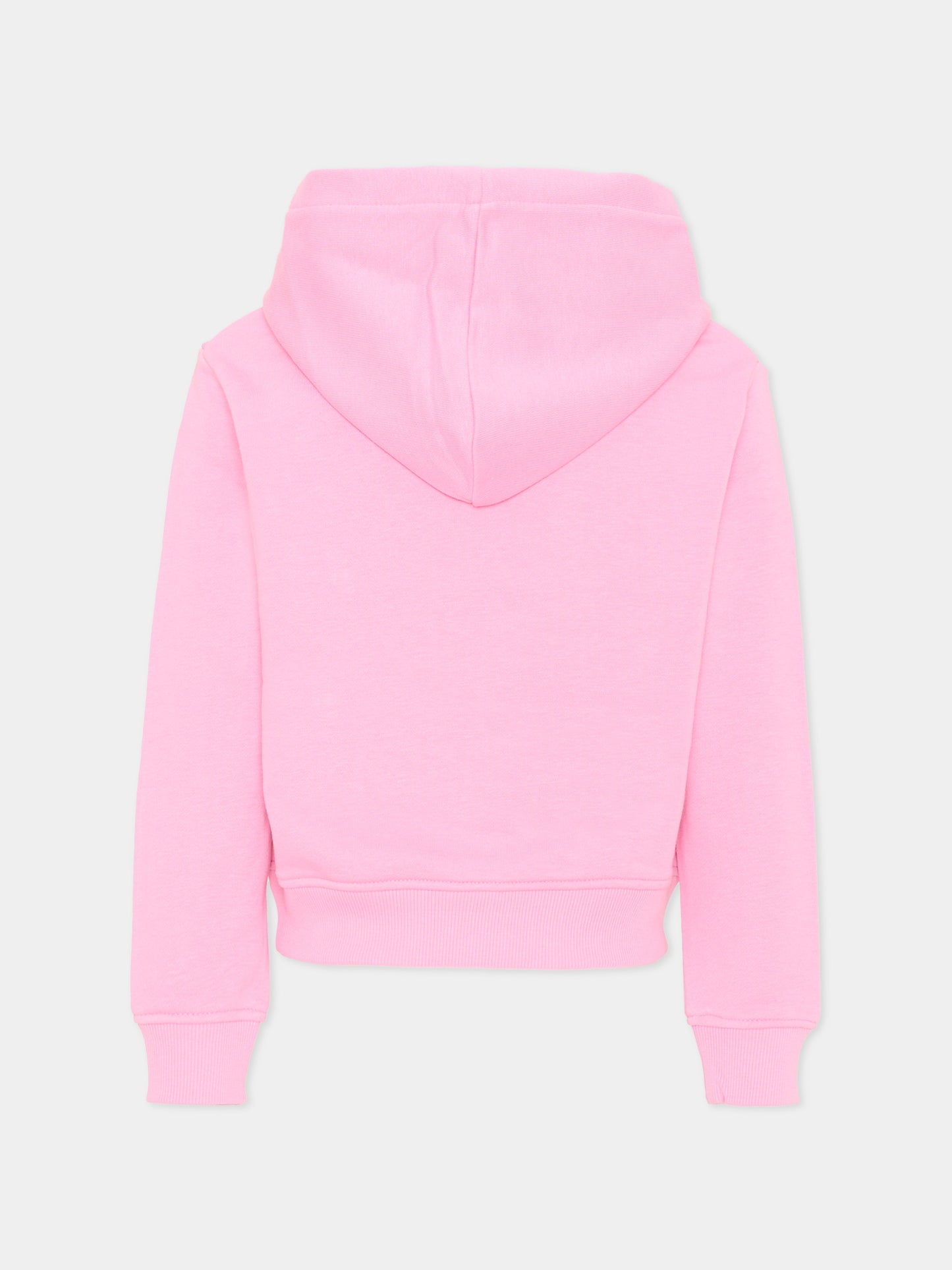 Felpa rosa per bambina con logo,Richmond,RGA26030FE PINK_BEG. PINK BEGONIA