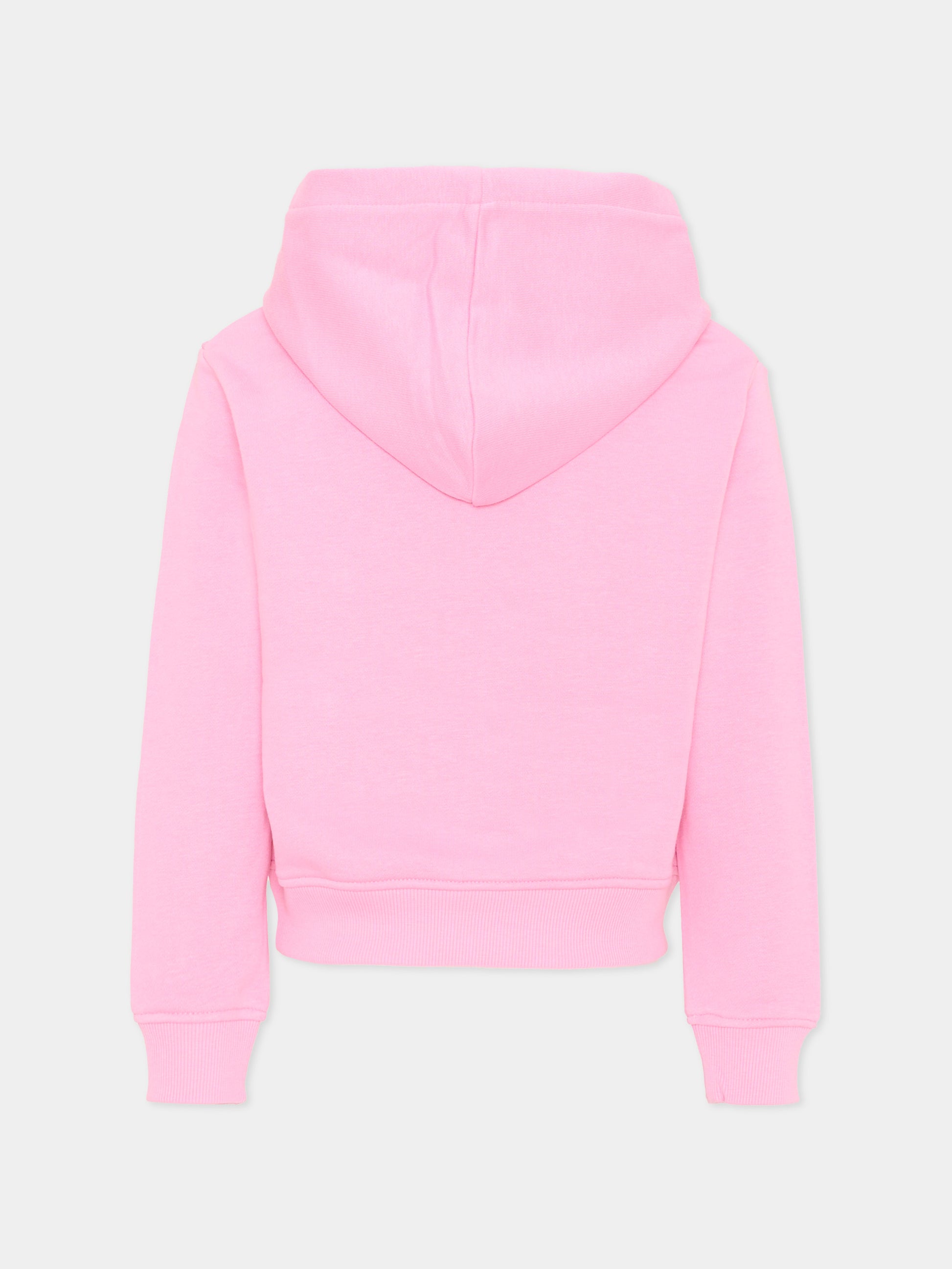 Felpa rosa per bambina con logo,Richmond,RGA26030FE PINK_BEG. PINK BEGONIA