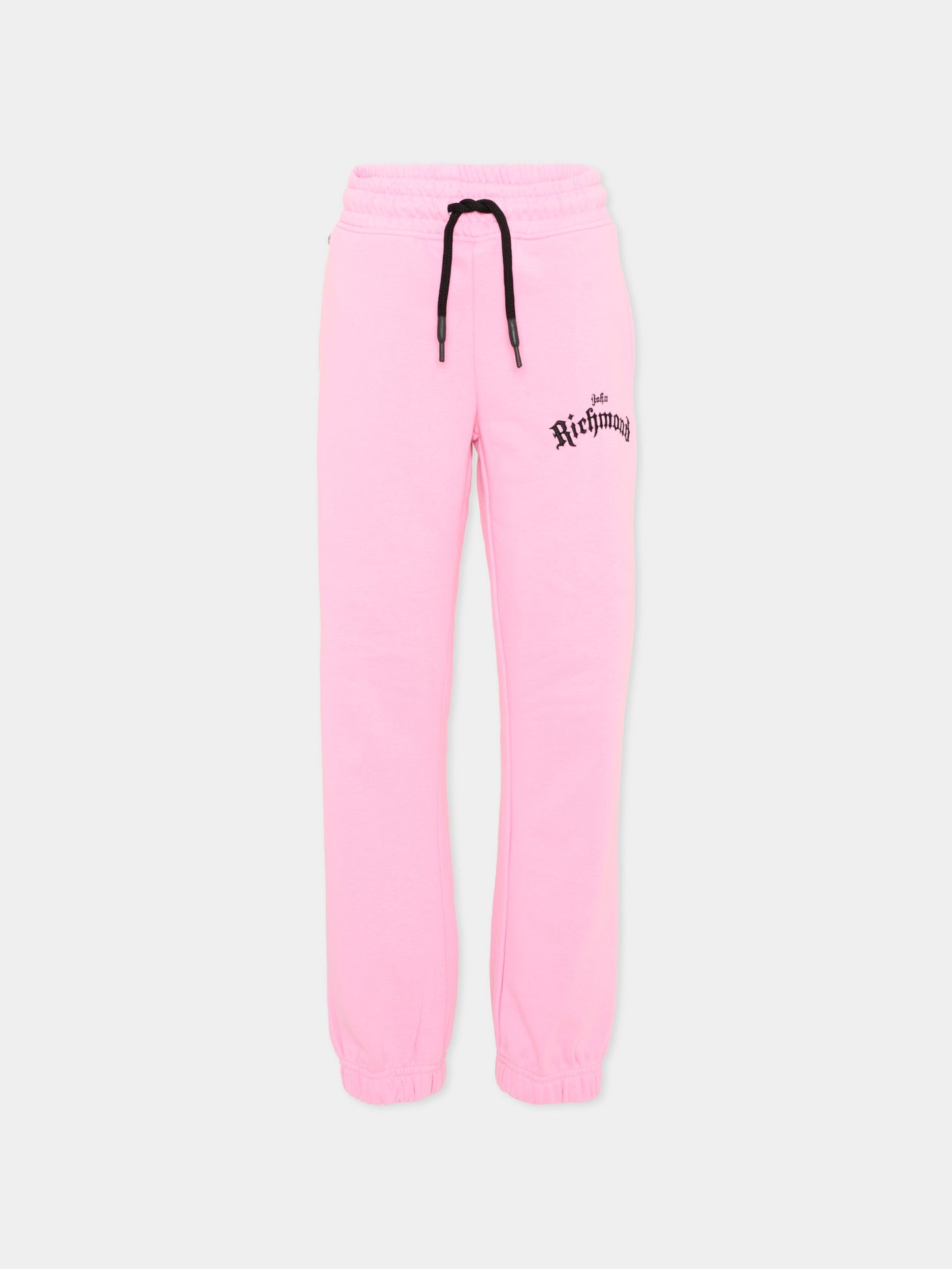 Pantaloni sportivi rosa per bambina con logo,Richmond,RGA26164PA PINK_BEG. PINK BEGONIA