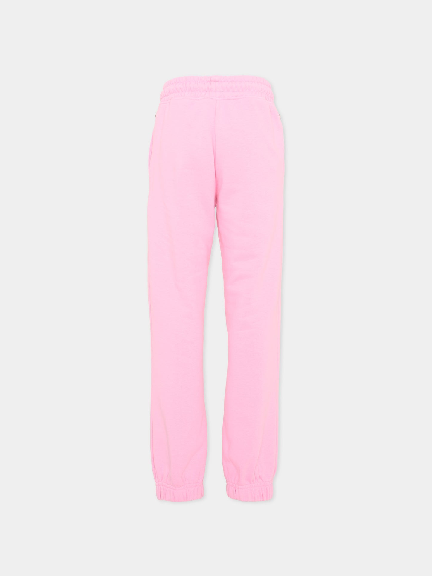 Pantaloni sportivi rosa per bambina con logo,Richmond,RGA26164PA PINK_BEG. PINK BEGONIA