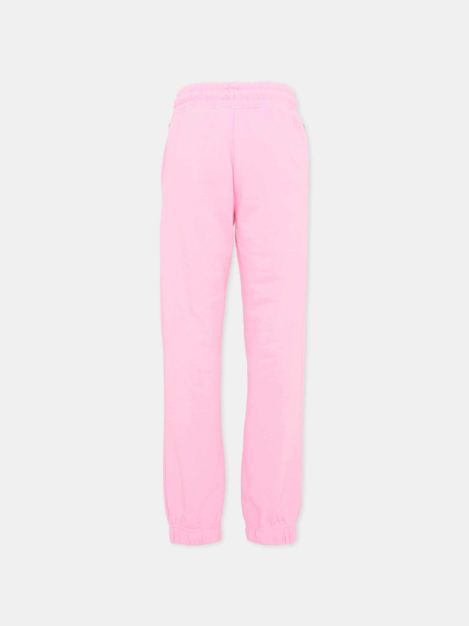 Pantaloni sportivi rosa per bambina con logo,Richmond,RGA26164PA PINK_BEG. PINK BEGONIA