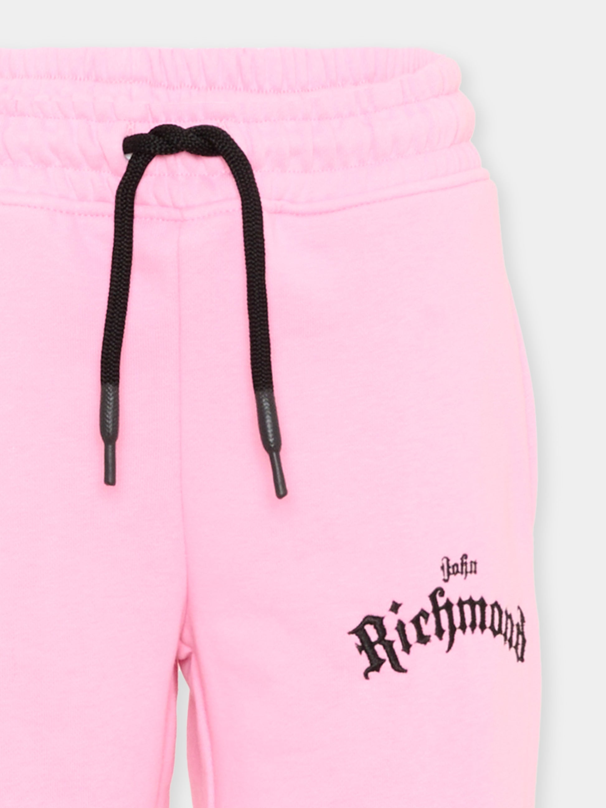 Pantaloni sportivi rosa per bambina con logo,Richmond,RGA26164PA PINK_BEG. PINK BEGONIA