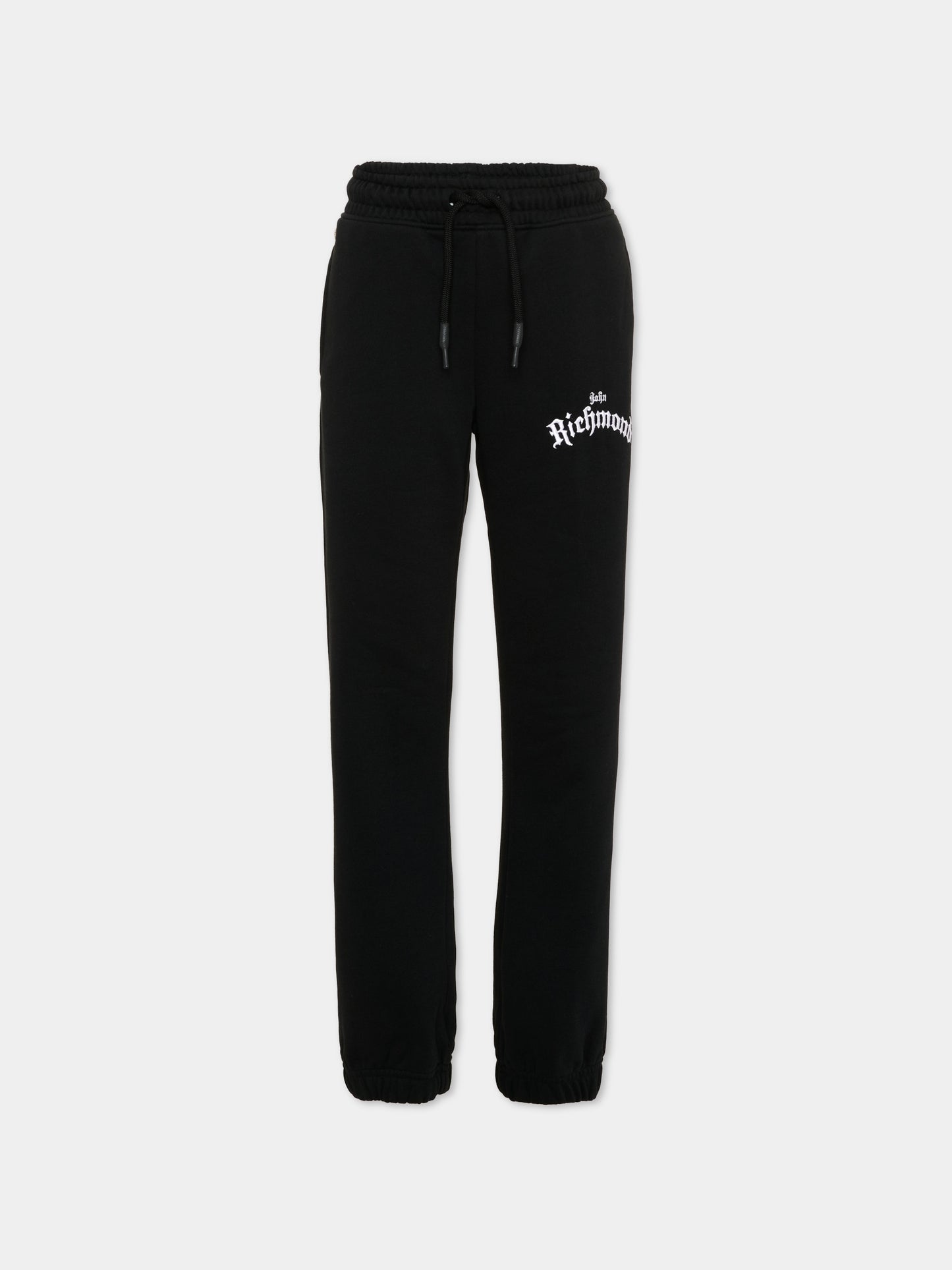 Pantalone sportivo nero per bambina con logo,Richmond,RGA26164PA BLACK BLACK