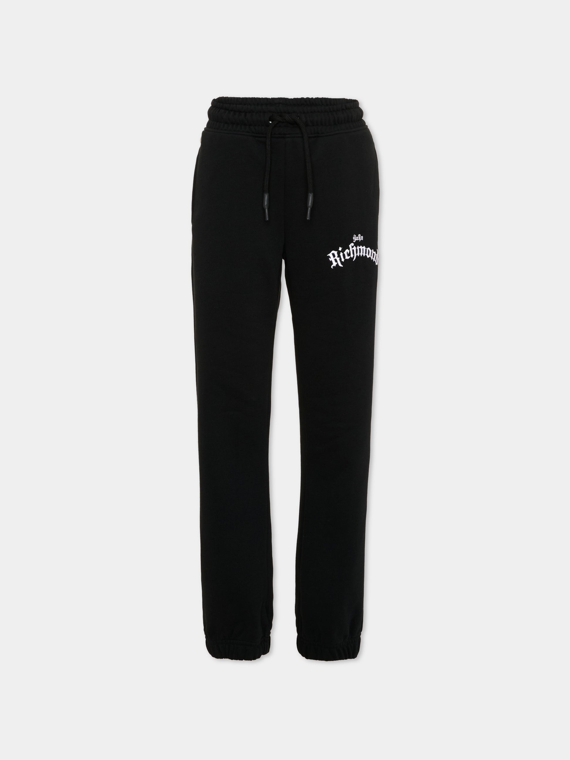 Pantalone sportivo nero per bambina con logo,Richmond,RGA26164PA BLACK BLACK