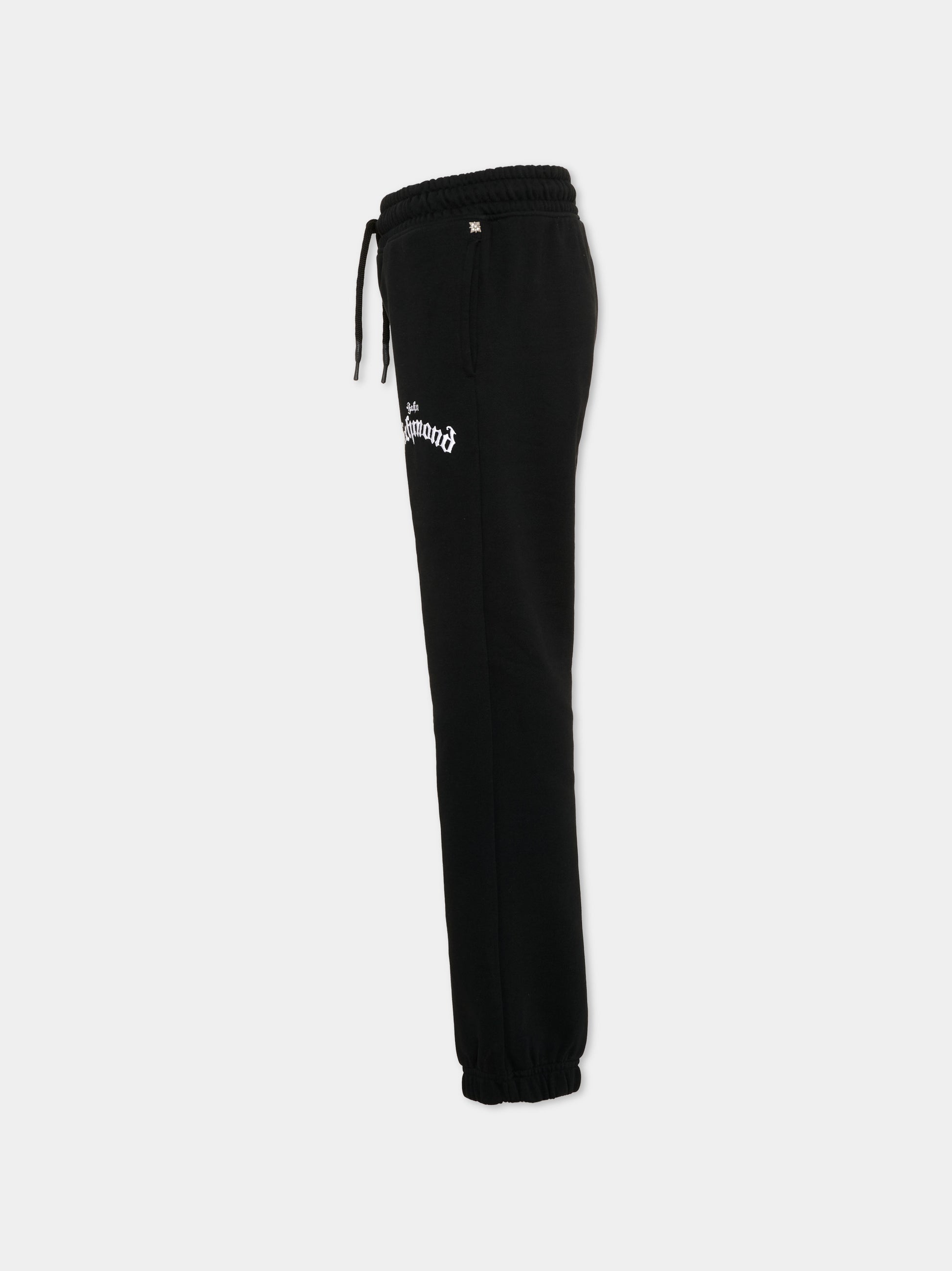 Pantalone sportivo nero per bambina con logo,Richmond,RGA26164PA BLACK BLACK