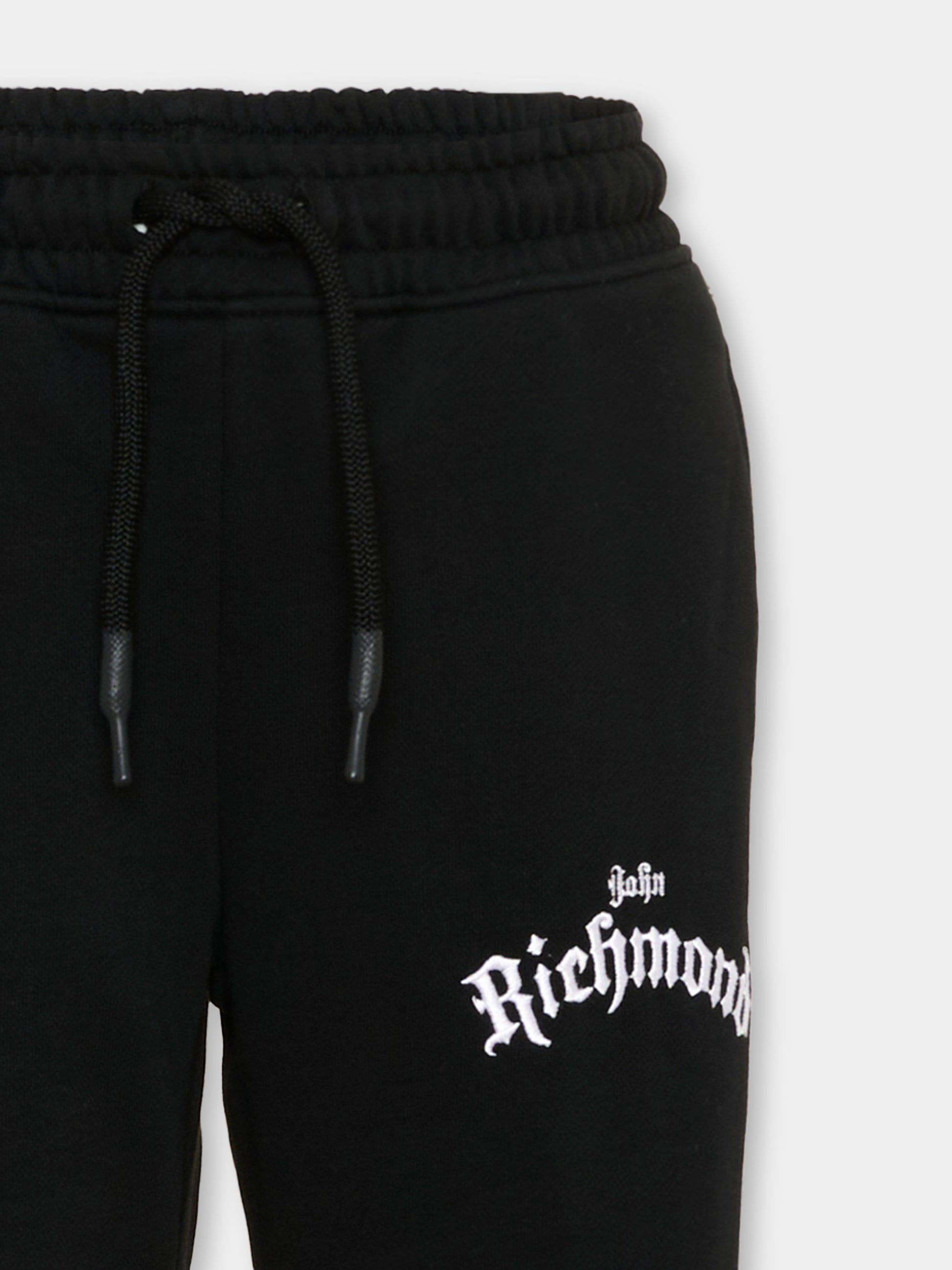 Pantalone sportivo nero per bambina con logo,Richmond,RGA26164PA BLACK BLACK