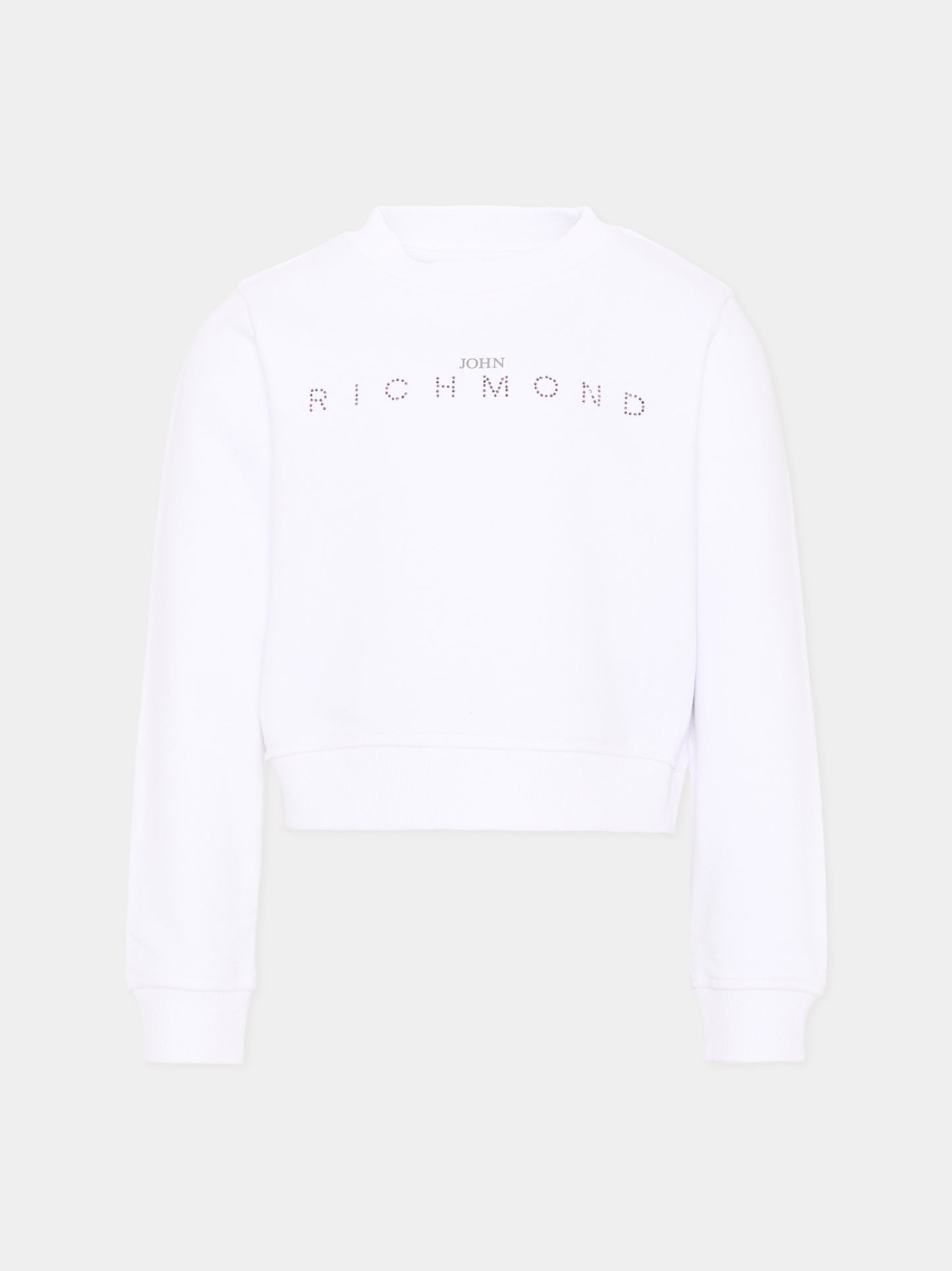 Felpa bianca per bambina con logo,Richmond,RGA26085FE WHITE WHITE