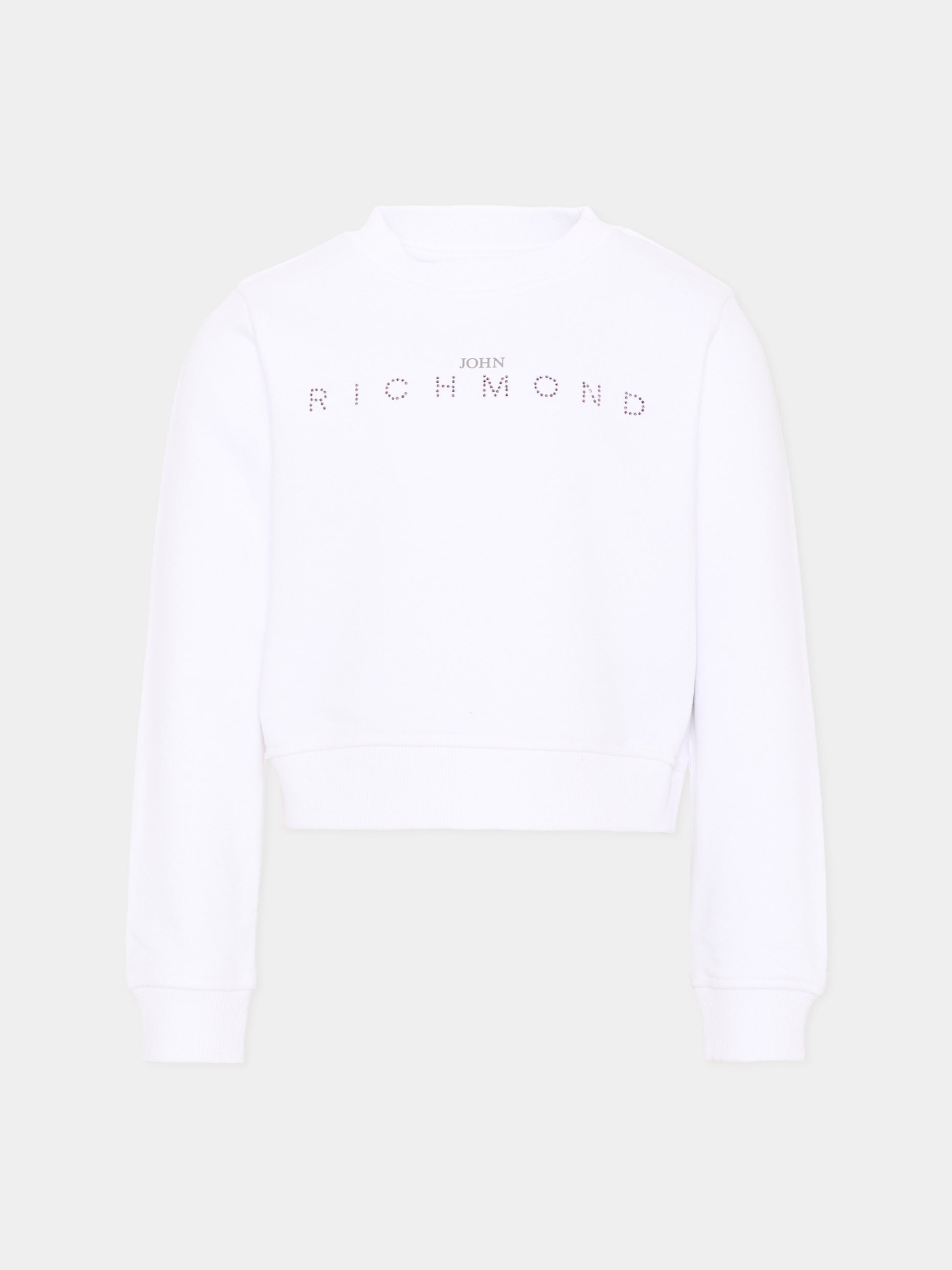 Felpa bianca per bambina con logo,Richmond,RGA26085FE WHITE WHITE