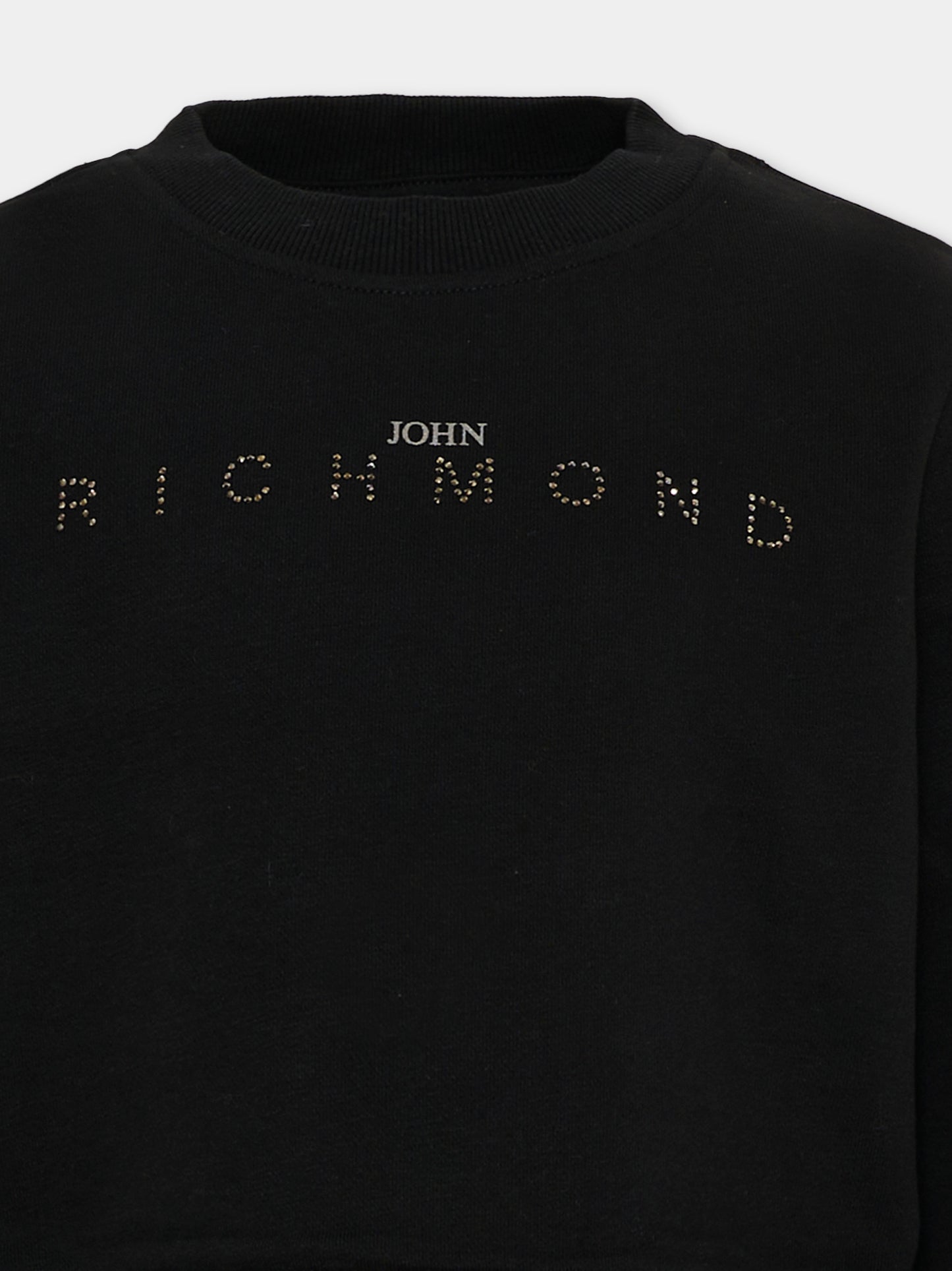 Felpa nera per bambina con logo,Richmond,RGA26085FE BLACK BLACK
