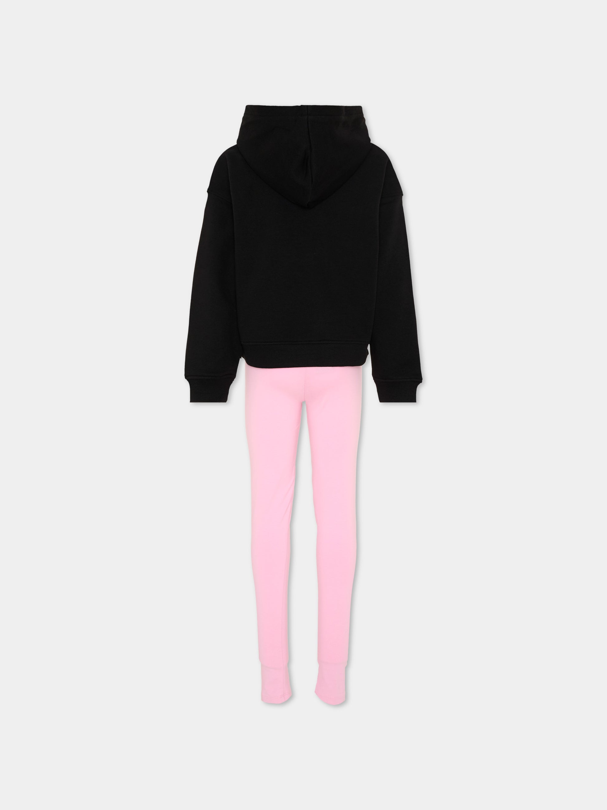Completo sportivo nero per bambina con logo,Richmond,RGA26020CF BLACK/P.B. BLACK