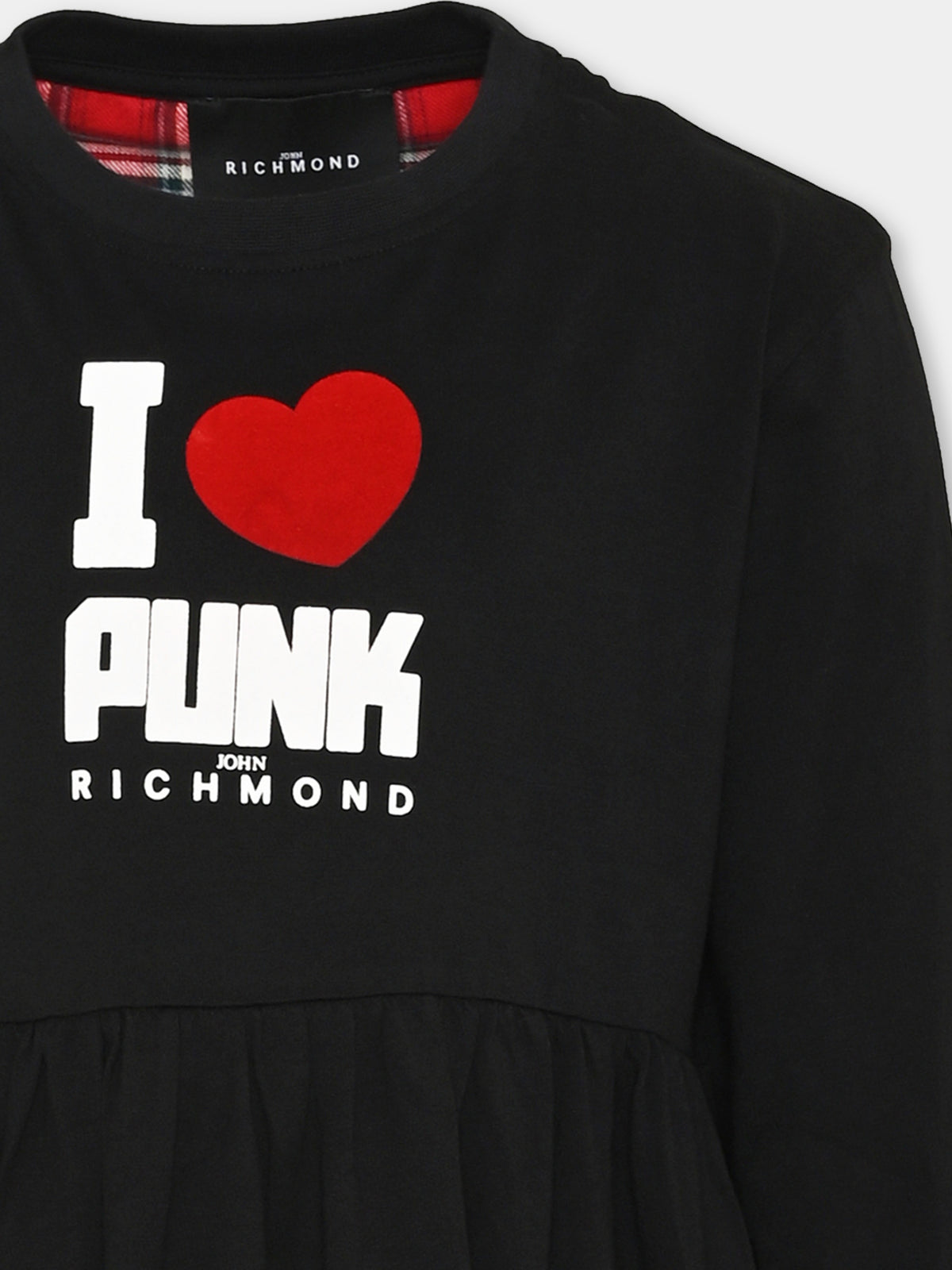 Vestito a manica lunga nero per bambina,Richmond,RGA26093VE BLACK BLACK