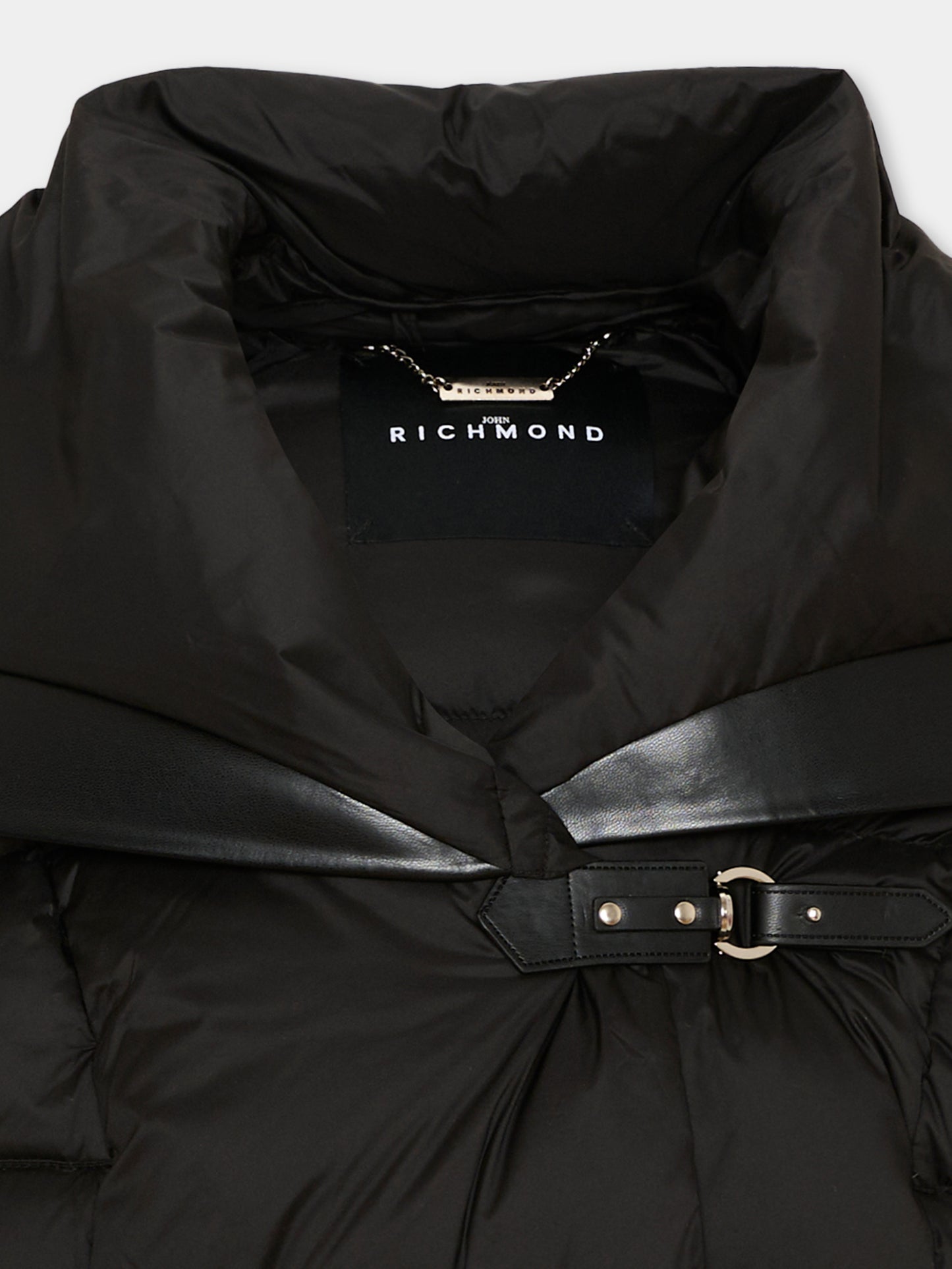 Piumino nero per bambina con maxi collo,Richmond,RGA26153PI BLACK BLACK