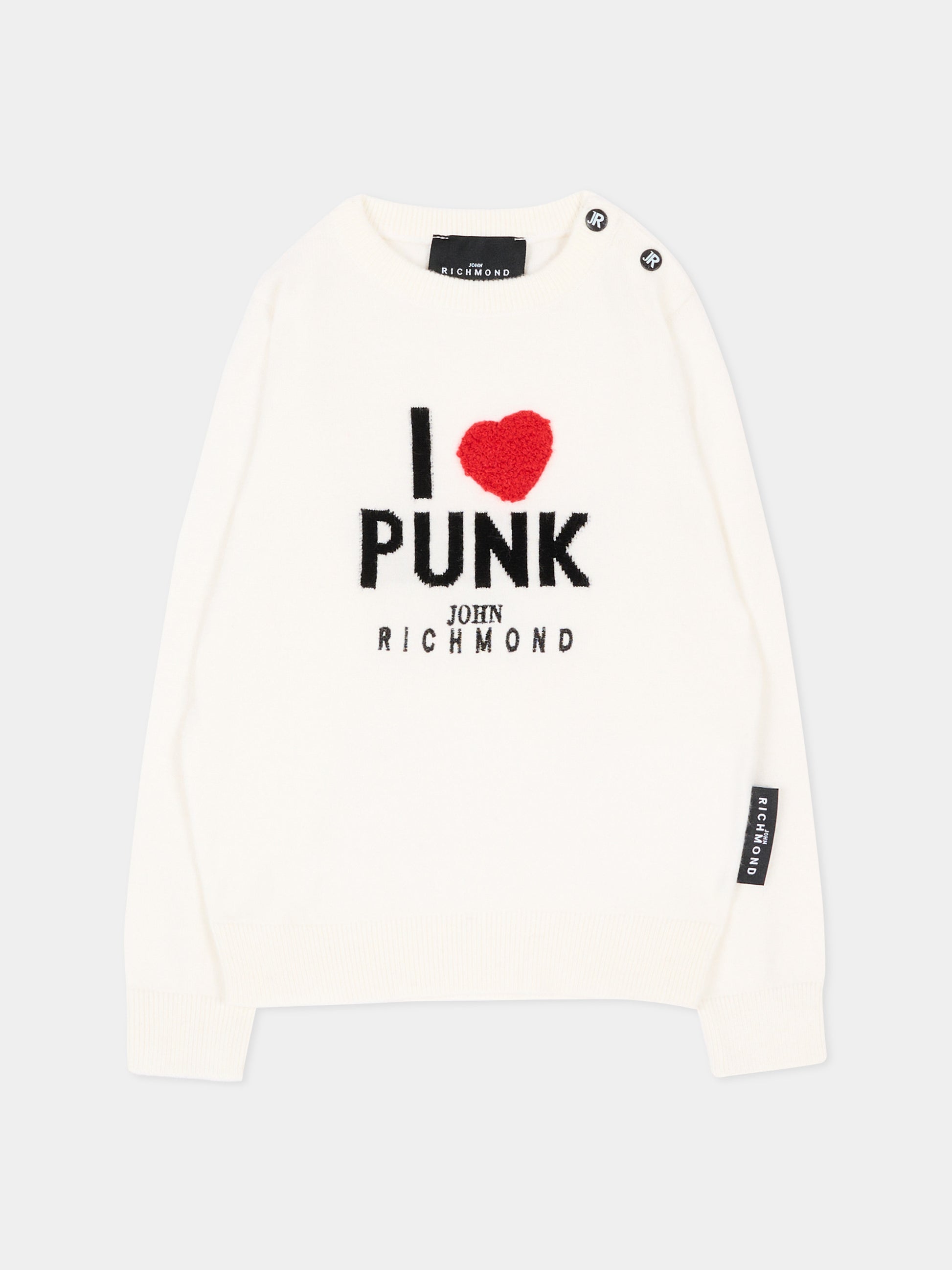 Maglione avorio per neonata con logo,Richmond,RIA26077MA OFF-WHITE OFF-WHITE