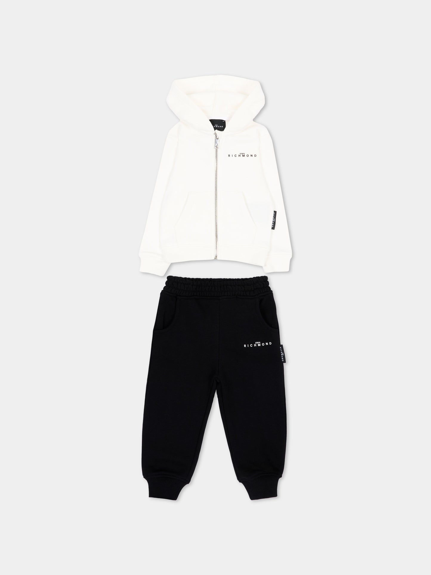 Completo sportivo bianco per neonata con logo,Richmond,RIA26021CF WHITE/BLK WHITE