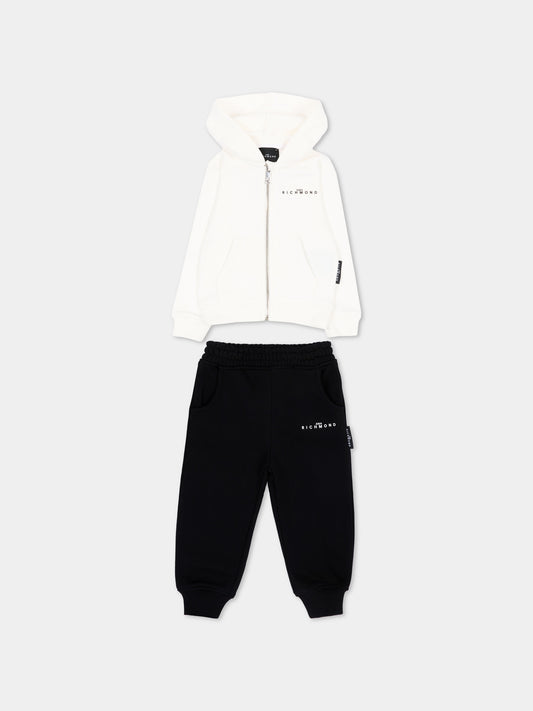 Completo sportivo bianco per neonata con logo,Richmond,RIA26021CF WHITE/BLK WHITE
