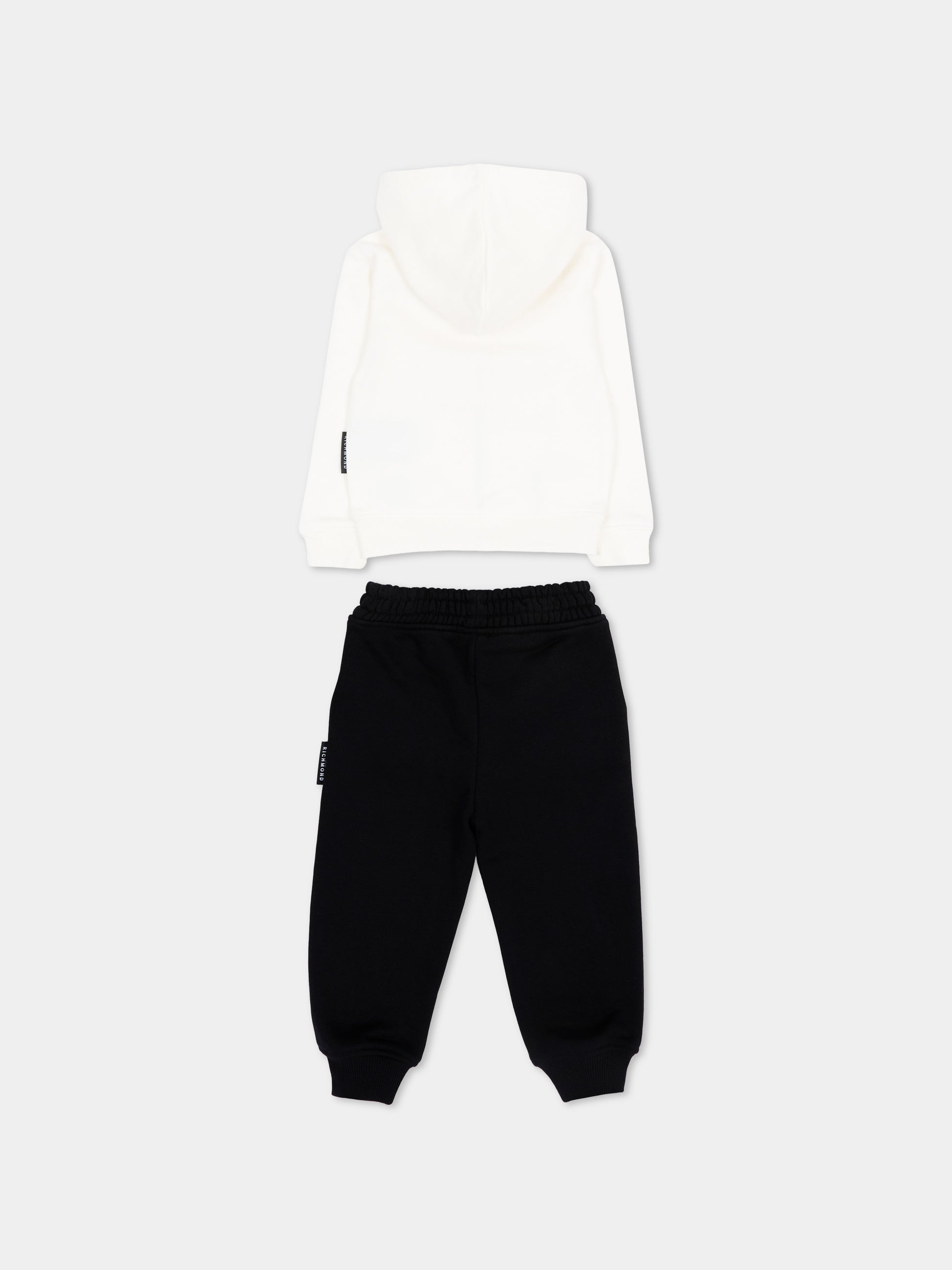Completo sportivo bianco per neonata con logo,Richmond,RIA26021CF WHITE/BLK WHITE