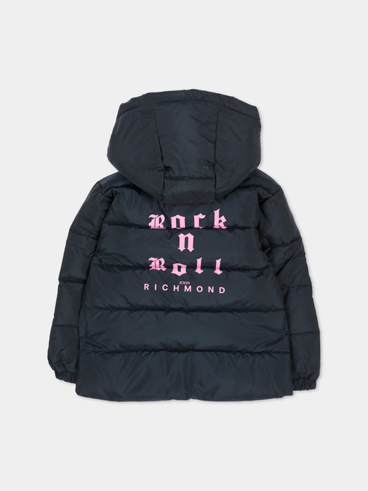 Piumino nero per neonata con logo,Richmond,RIA26101PI BLACK BLACK
