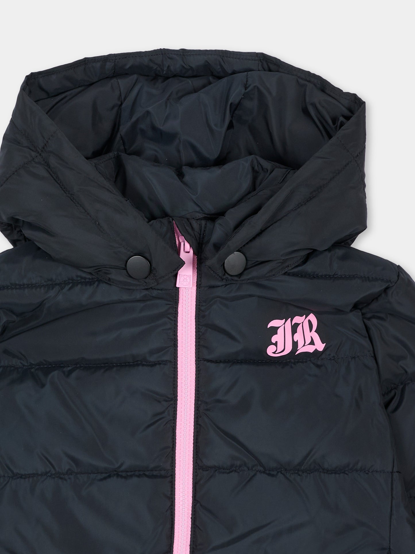 Piumino nero per neonata con logo,Richmond,RIA26101PI BLACK BLACK
