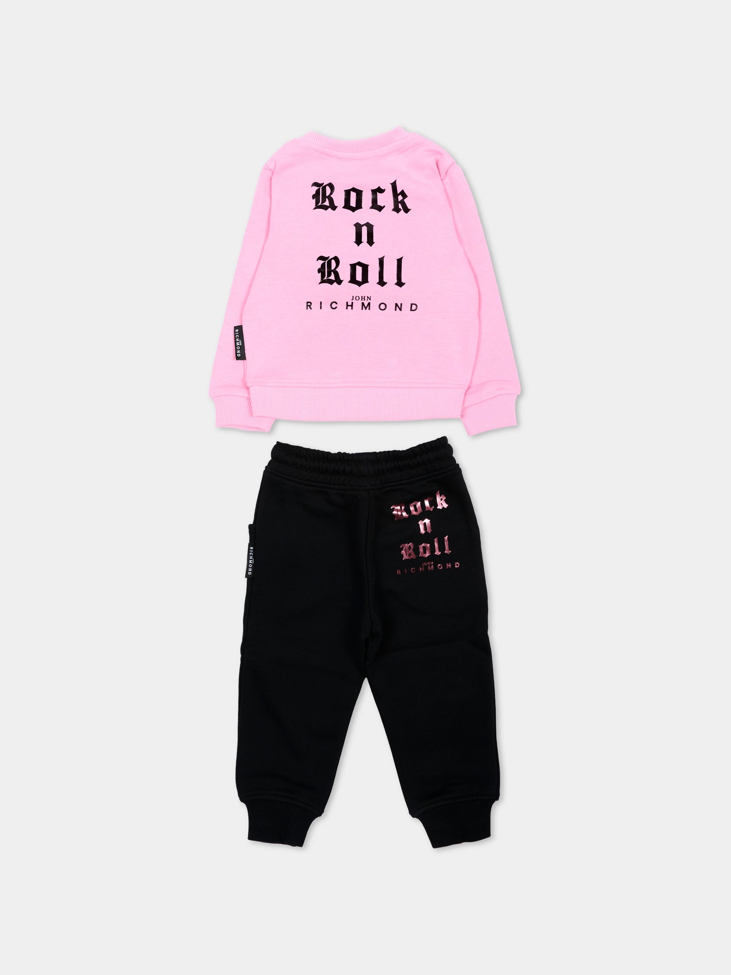 Completo sportivo rosa per neonata con logo,Richmond,RIA26064CF PINK_B/BLK PINK BEGONIA