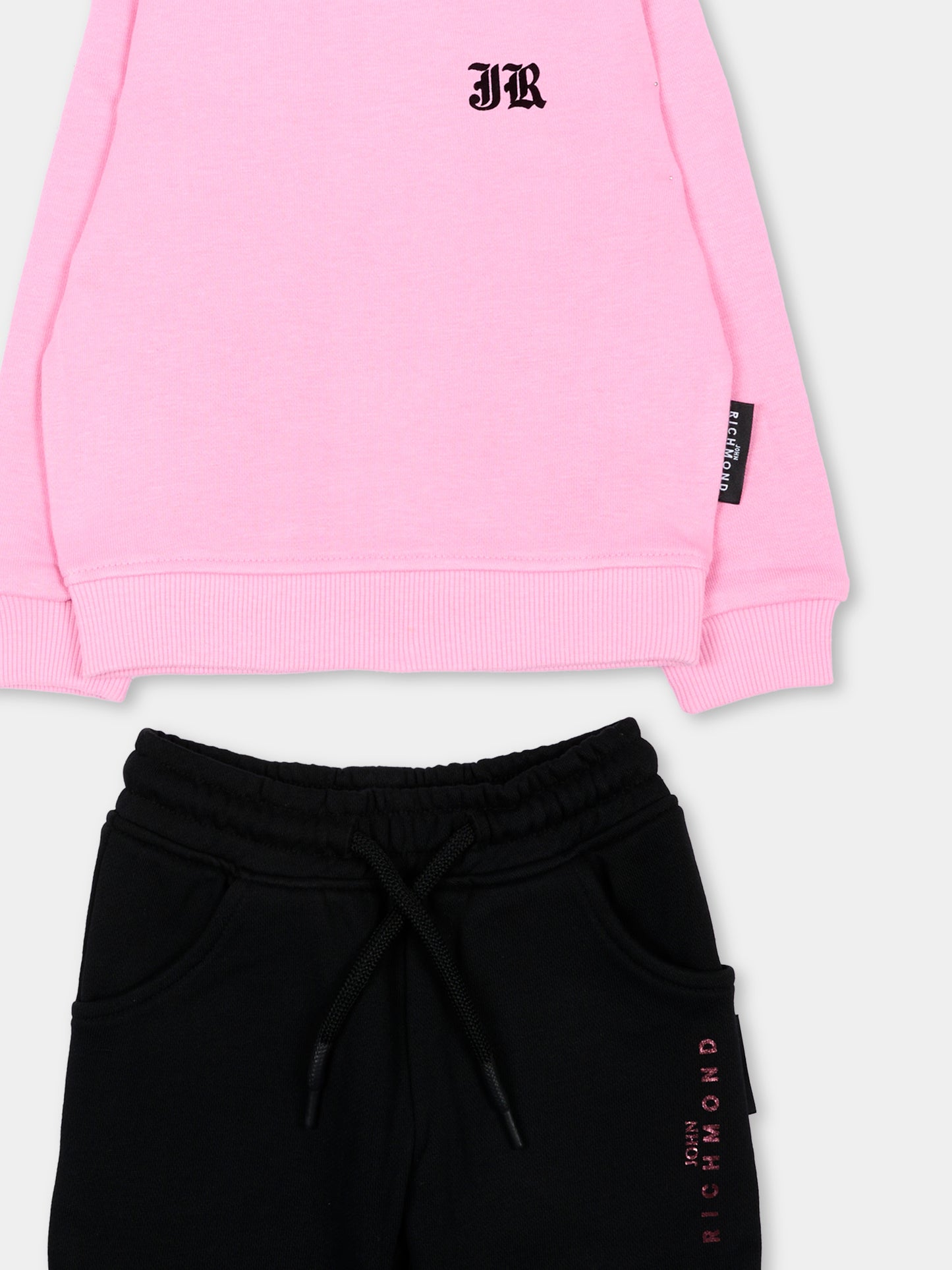 Completo sportivo rosa per neonata con logo,Richmond,RIA26064CF PINK_B/BLK PINK BEGONIA