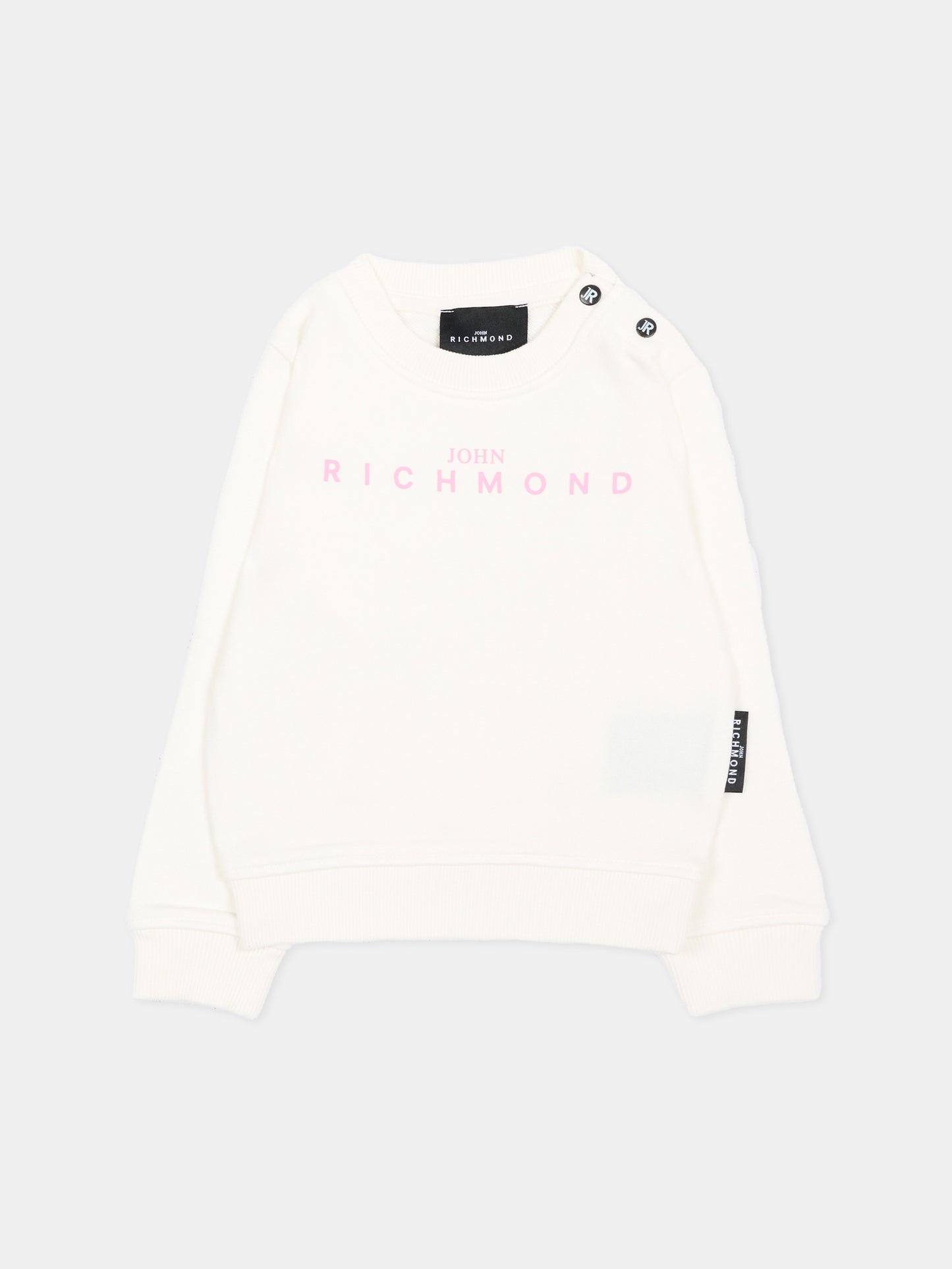 Felpa avorio per neonata con logo,Richmond,RIA26023FE OFF-WHITE OFF-WHITE