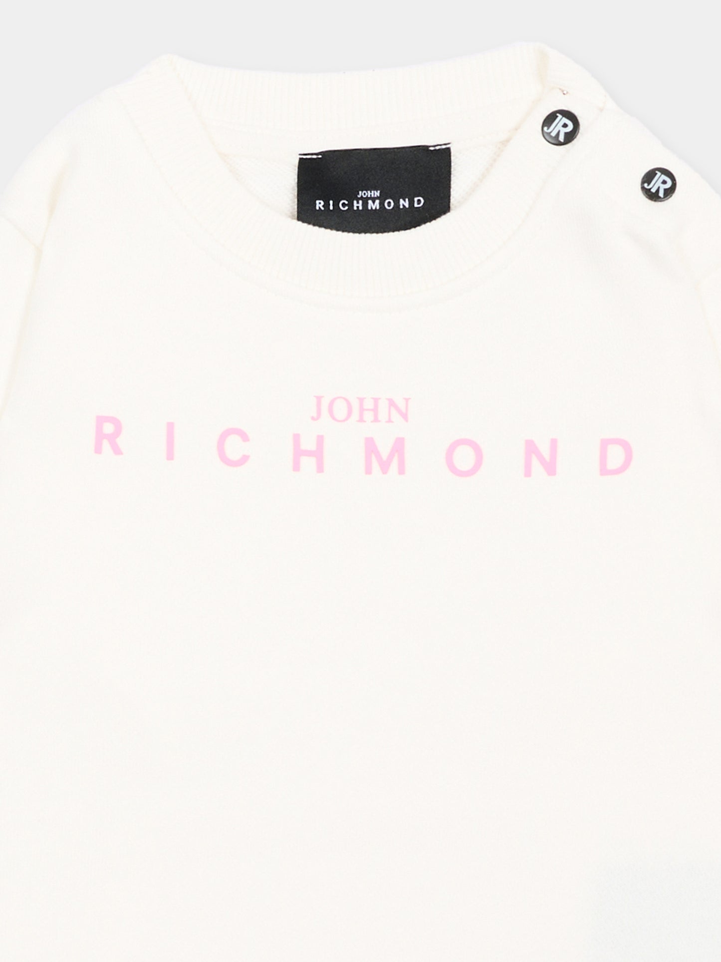 Felpa avorio per neonata con logo,Richmond,RIA26023FE OFF-WHITE OFF-WHITE
