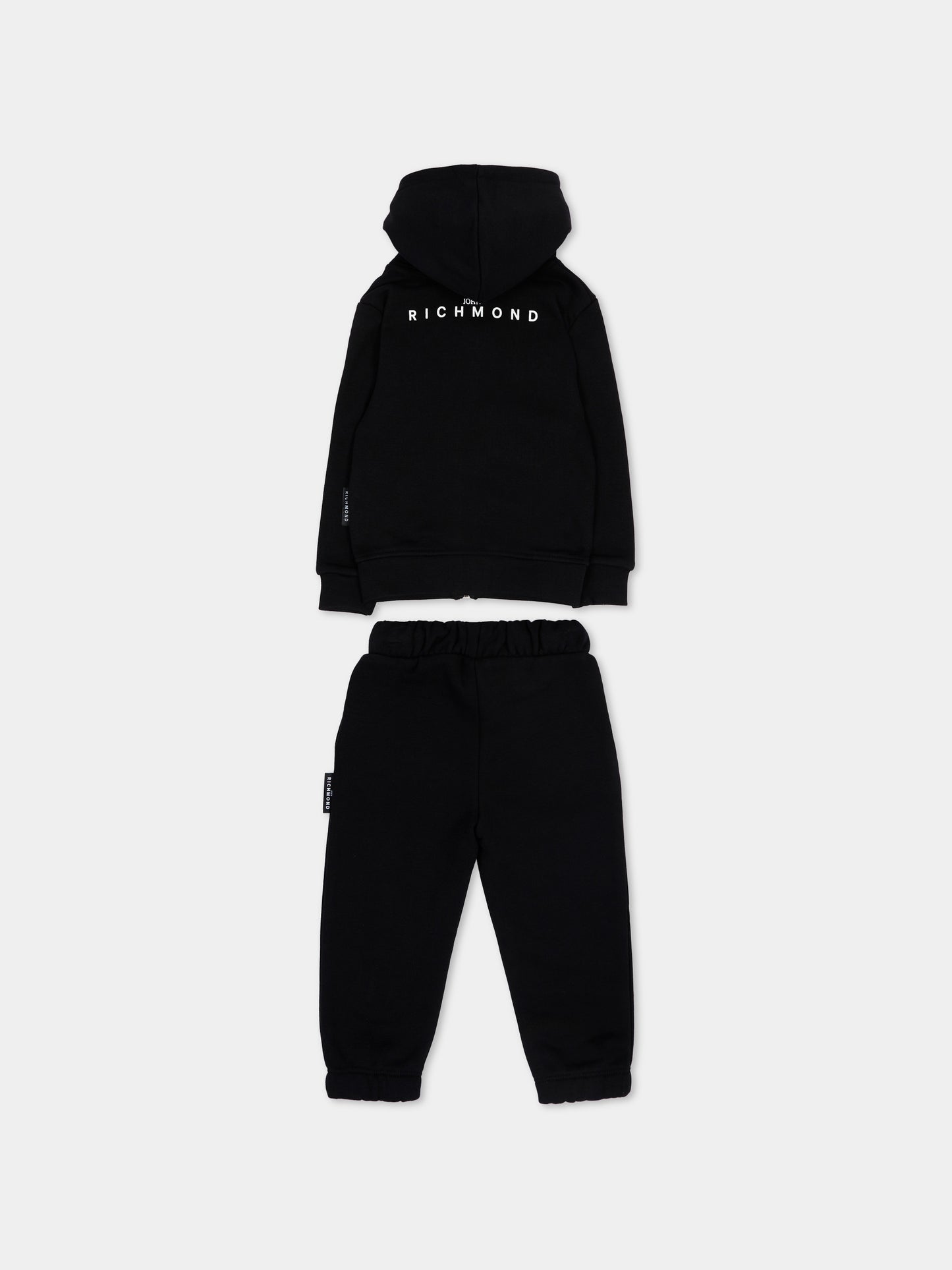 Completo sportivo nero per neonato con logo,Richmond,RIA26001CF BLACK/BLK BLACK