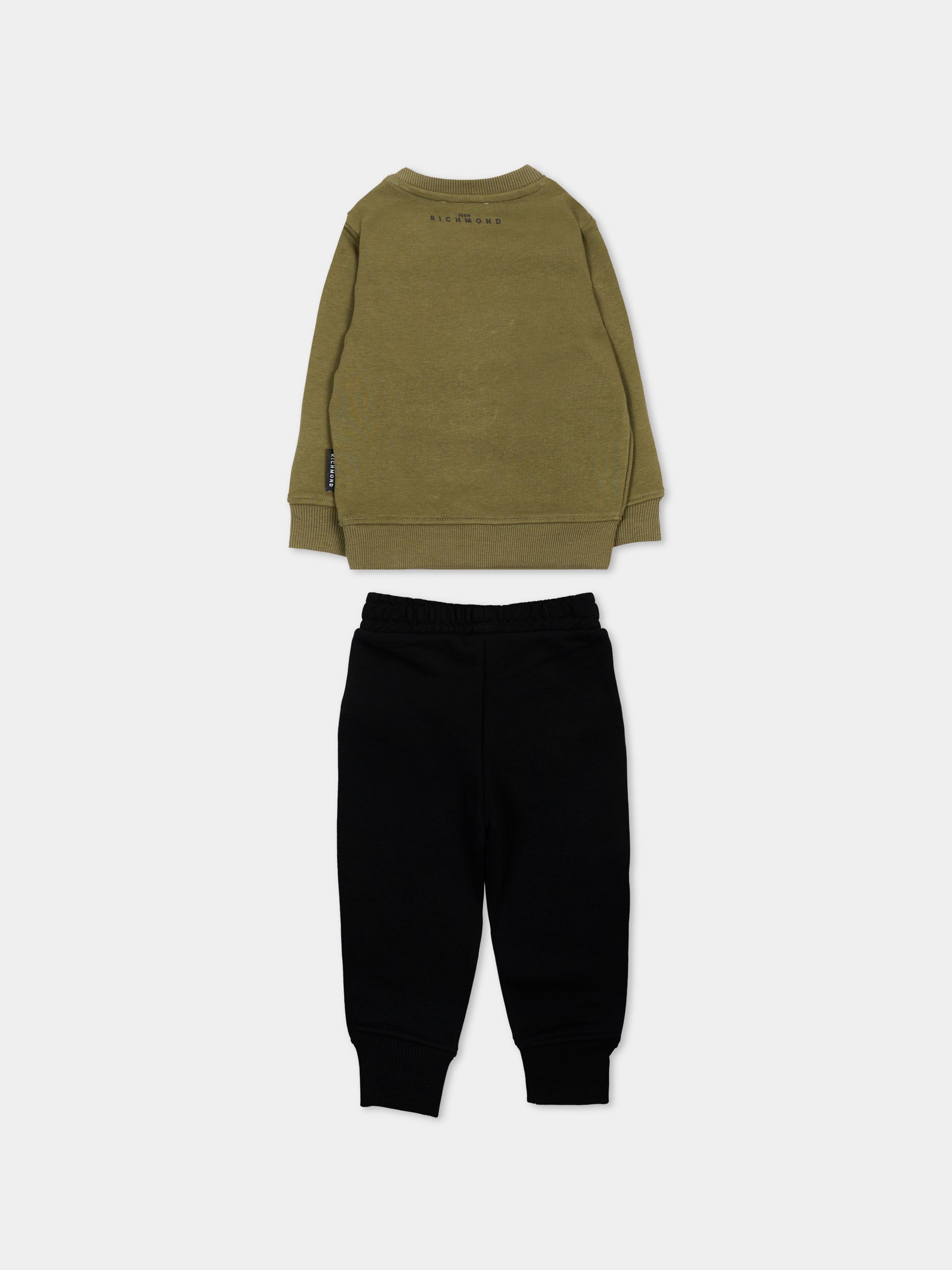 Completo sportivo verde per neonato con logo,Richmond,RIA26011CF GREEN_M/BK GREEN MILITARY