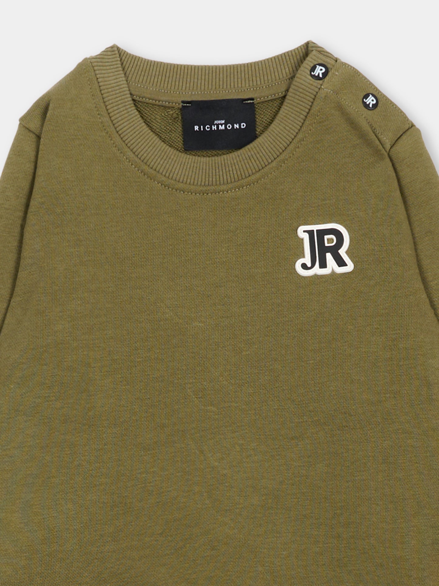 Completo sportivo verde per neonato con logo,Richmond,RIA26011CF GREEN_M/BK GREEN MILITARY