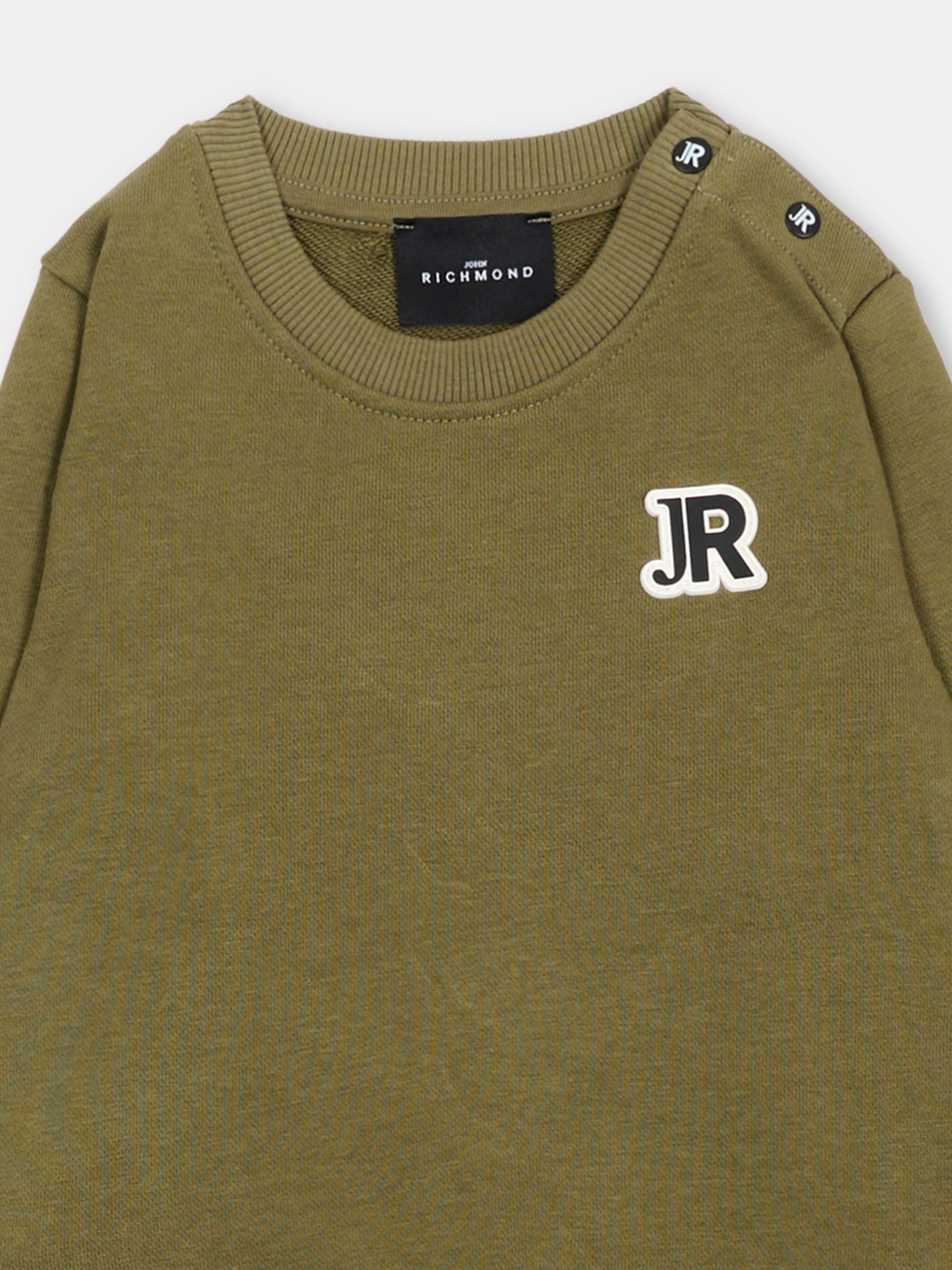 Completo sportivo verde per neonato con logo,Richmond,RIA26011CF GREEN_M/BK GREEN MILITARY