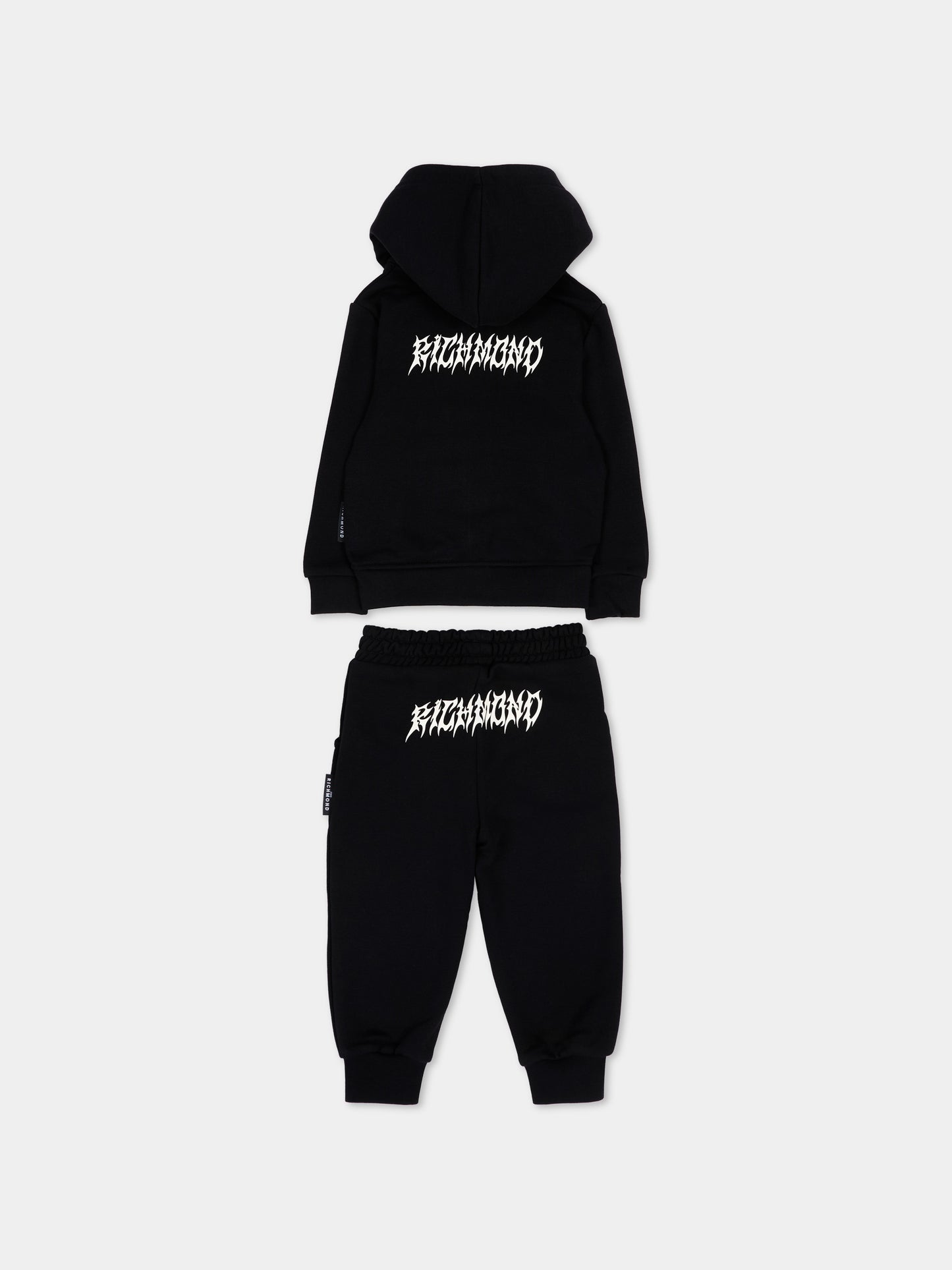 Completo sportivo nero per neonato con logo,Richmond,RIA26035CF BLACK/BLK BLACK