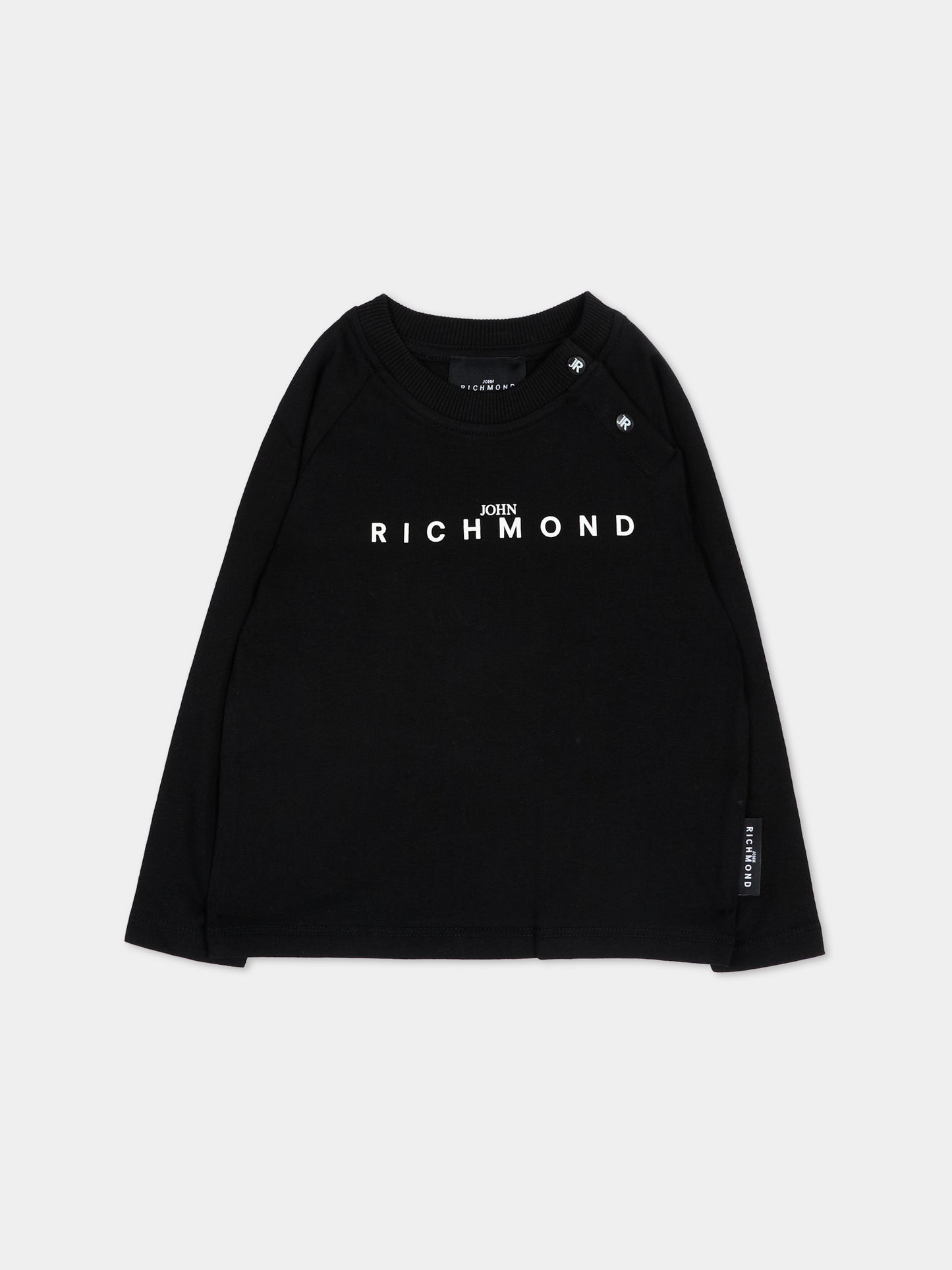 T-Shirt nera per neonato con logo,Richmond,RIA26006TS BLACK BLACK