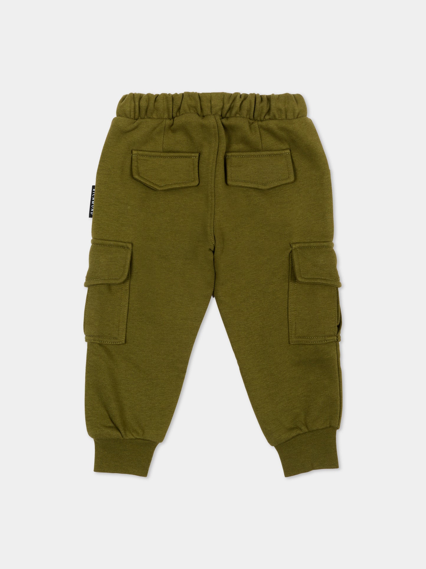 Pantaloni sportivi verde per neonato con logo,Richmond,RIA26067PA GREEN_MIL. GREEN MILITARY