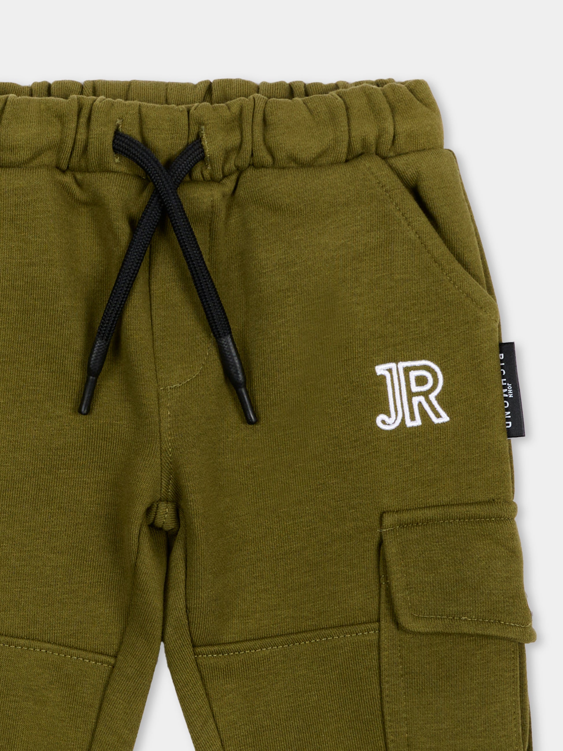 Pantaloni sportivi verde per neonato con logo,Richmond,RIA26067PA GREEN_MIL. GREEN MILITARY