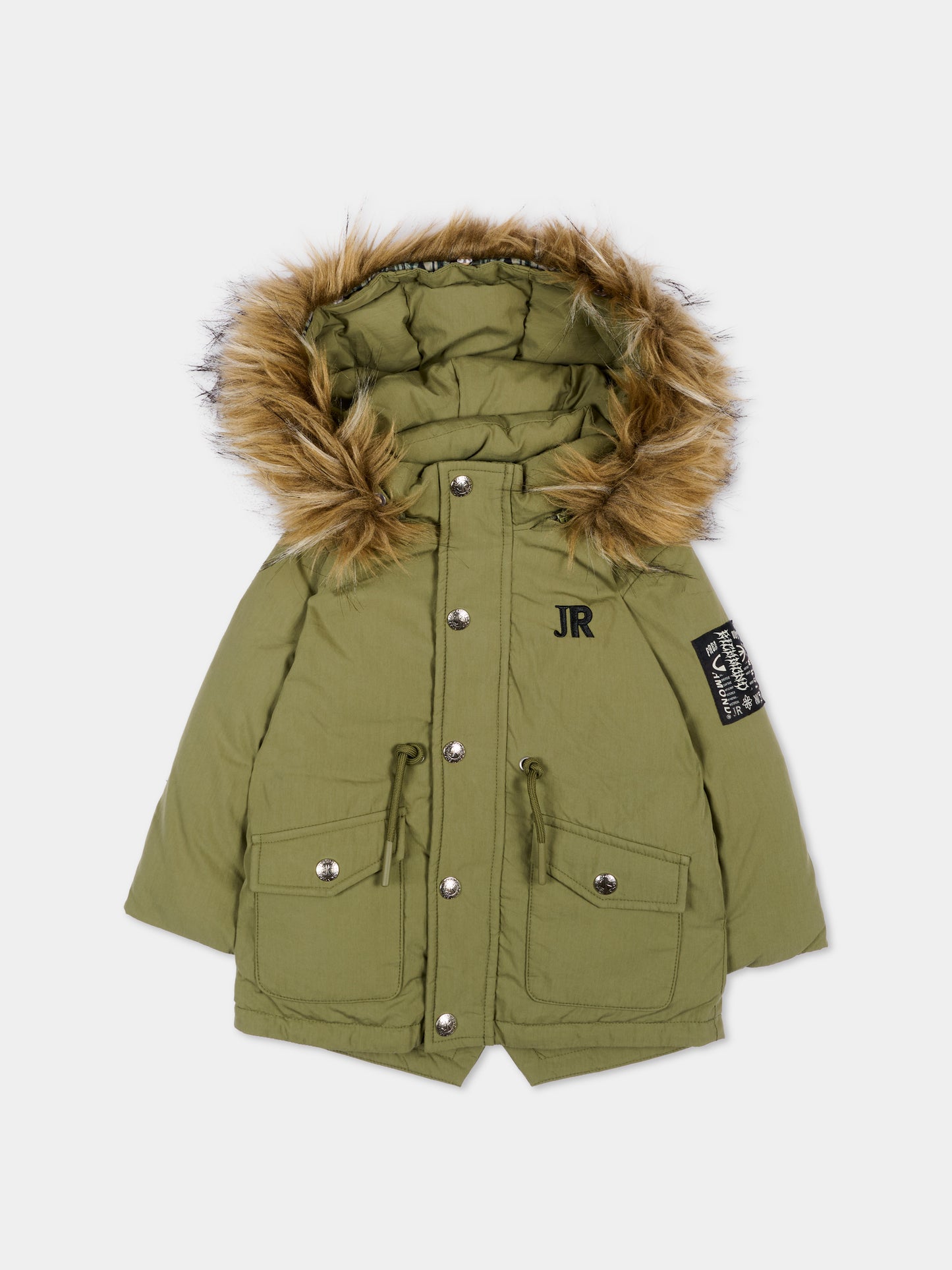 Parka verde per neonato con cappuccio,Richmond,RIA26108PK GREEN_MIL. GREEN MILITARY