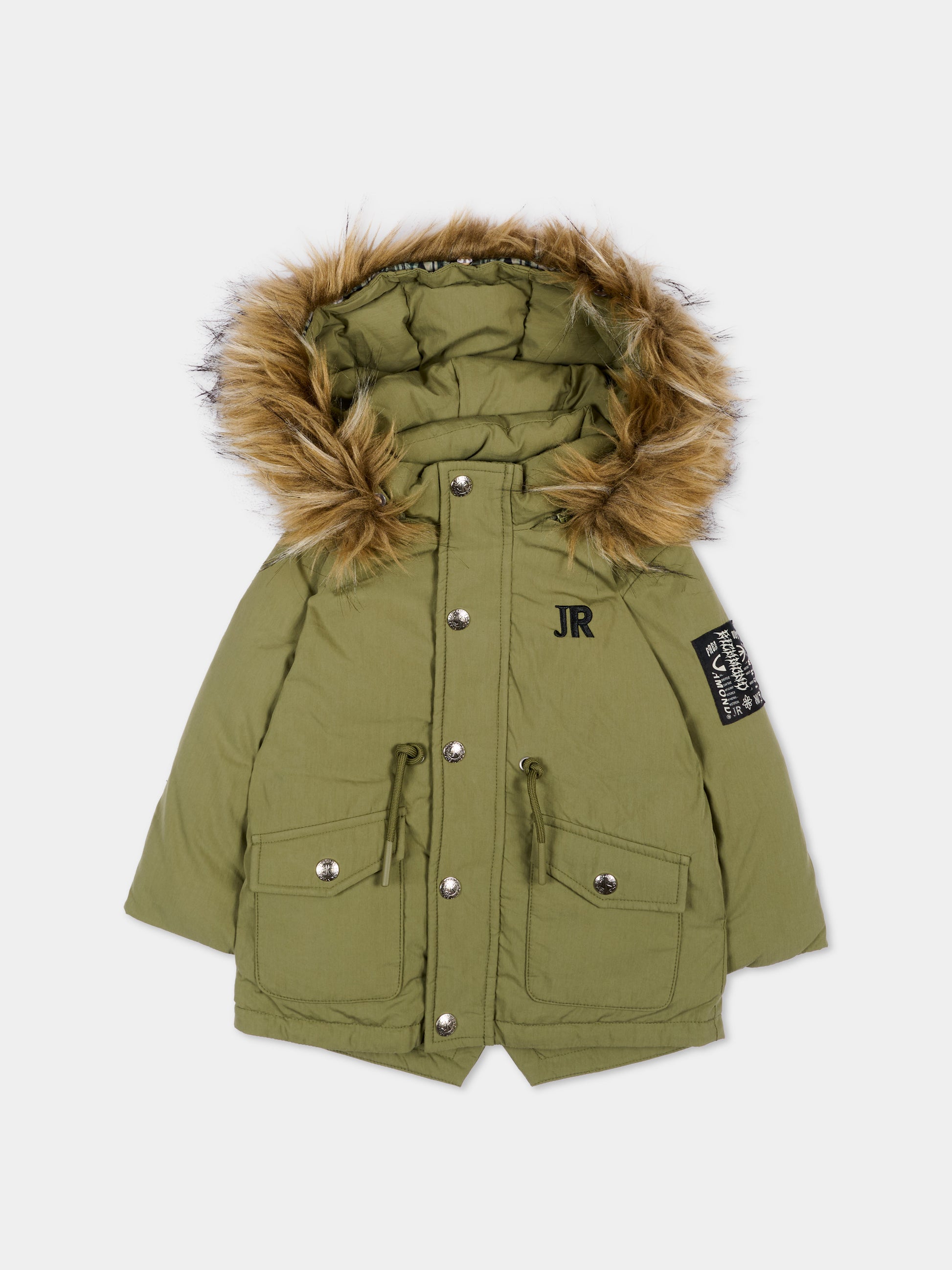 Parka verde per neonato con cappuccio,Richmond,RIA26108PK GREEN_MIL. GREEN MILITARY