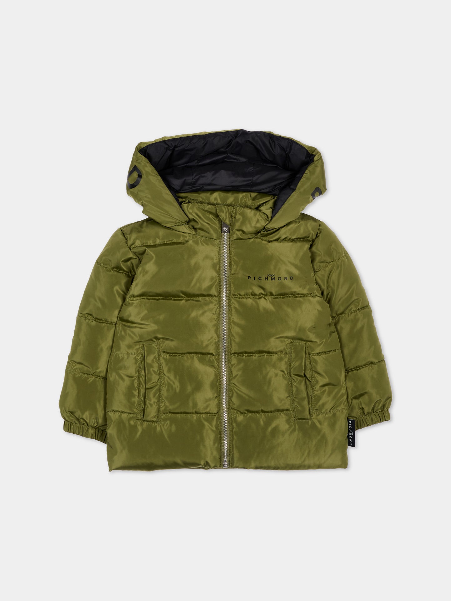 Piumino verde per neonato con logo,Richmond,RIA26007PI GREEN_MIL. GREEN MILITARY