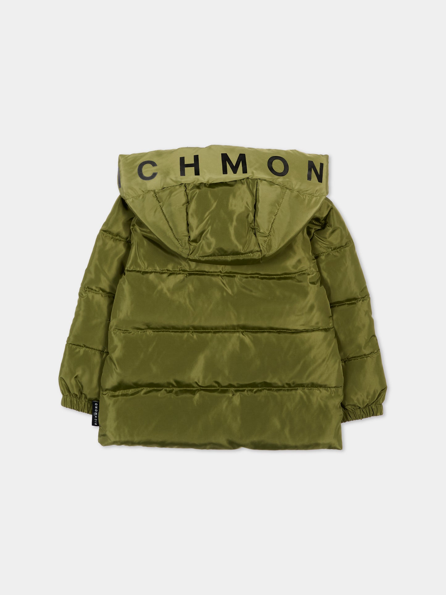 Piumino verde per neonato con logo,Richmond,RIA26007PI GREEN_MIL. GREEN MILITARY