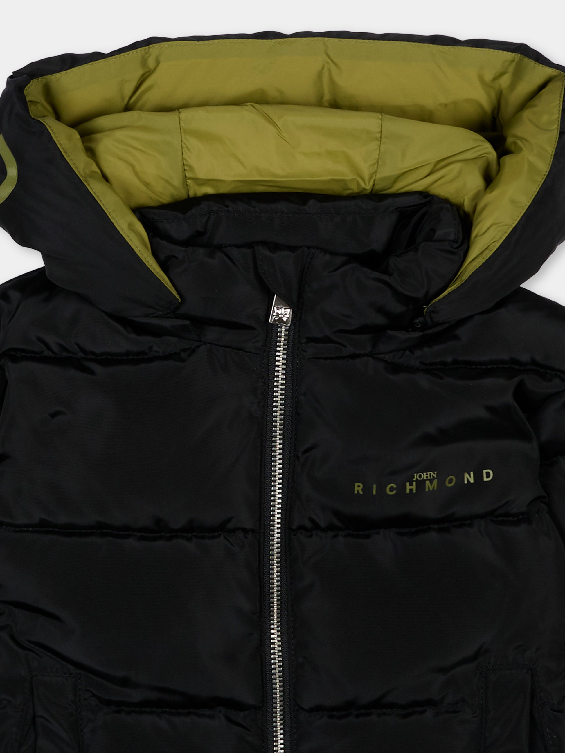 Piumino nero per neonato con logo,Richmond,RIA26007PI BLACK BLACK