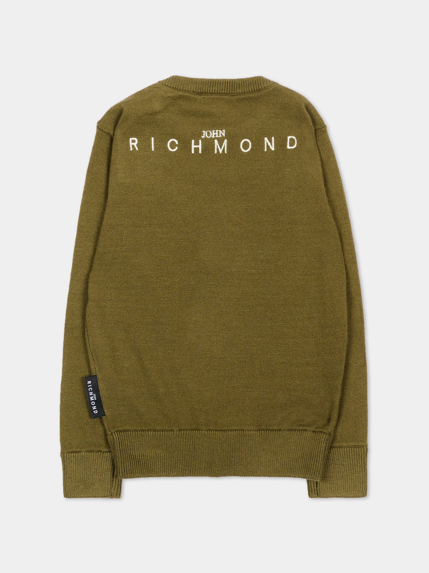 Maglione verde per neonato con logo,Richmond,RIA26009MA GREEN_MIL. GREEN MILITARY