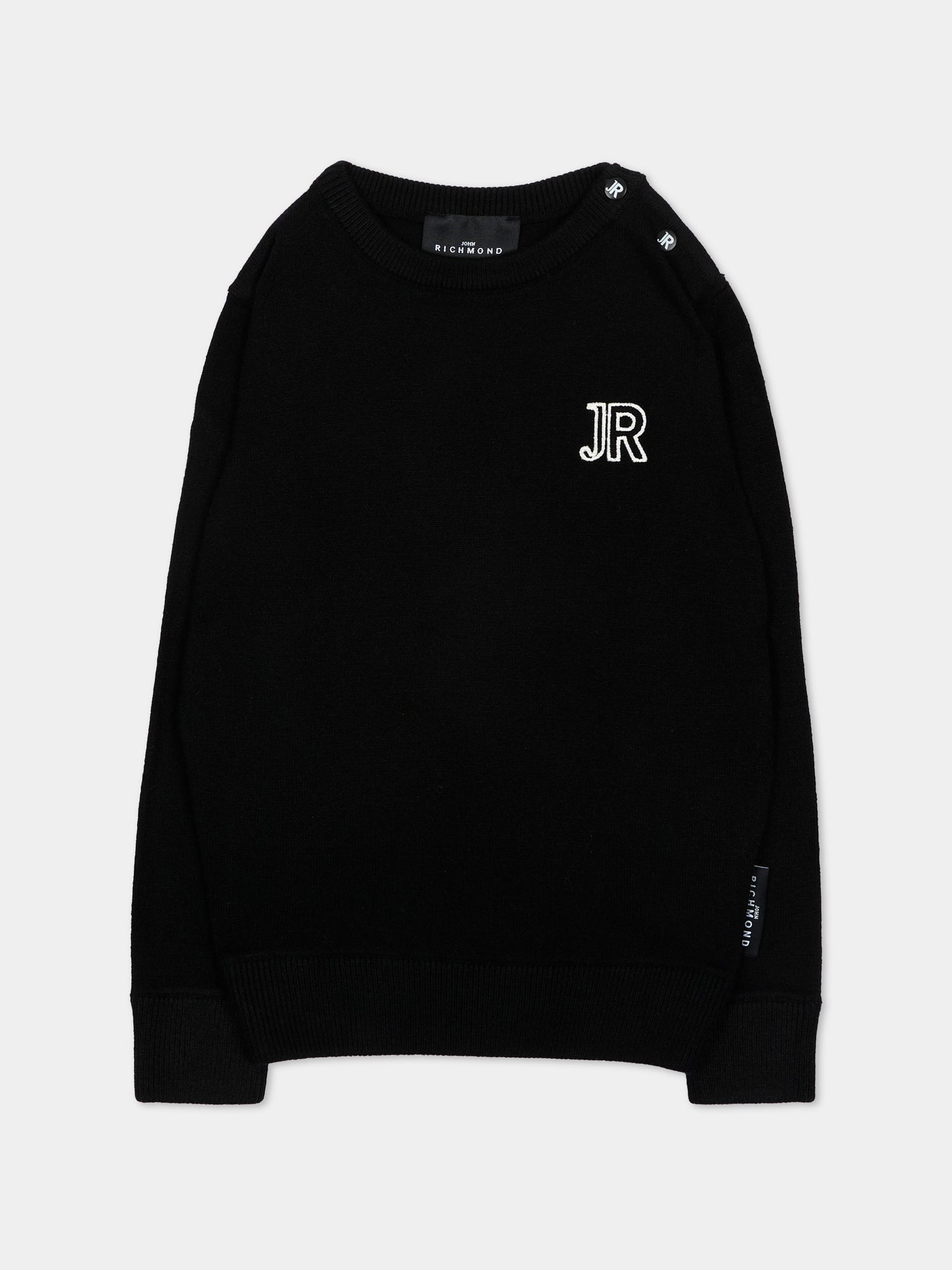Maglione nero per neonato con logo,Richmond,RIA26009MA BLACK BLACK
