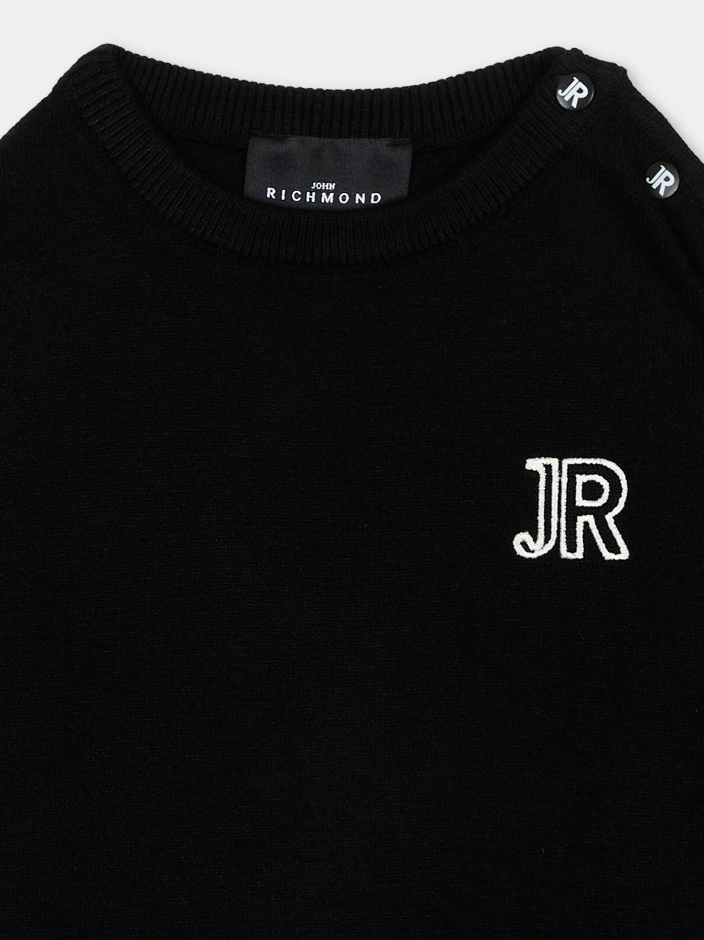 Maglione nero per neonato con logo,Richmond,RIA26009MA BLACK BLACK