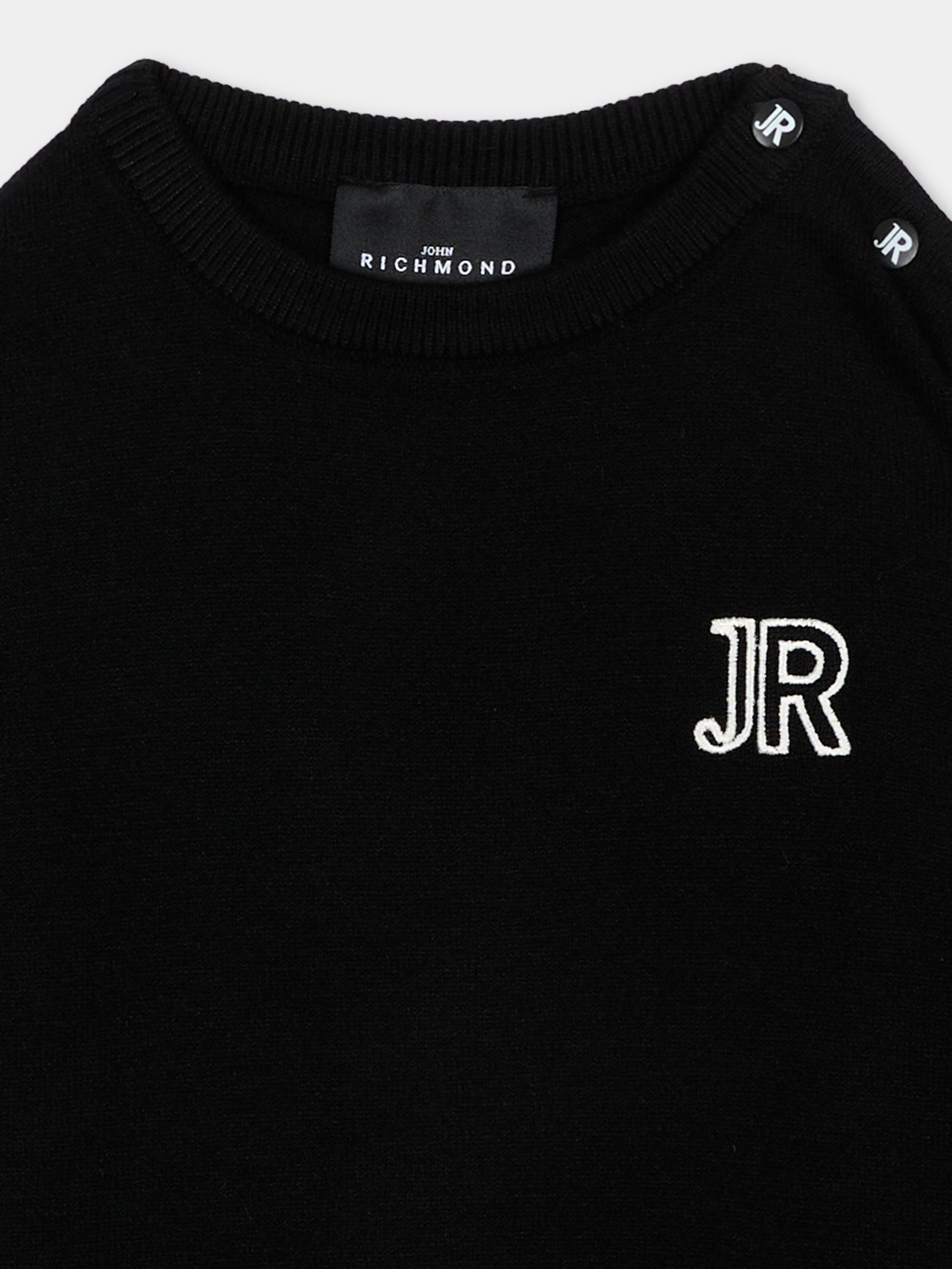 Maglione nero per neonato con logo,Richmond,RIA26009MA BLACK BLACK