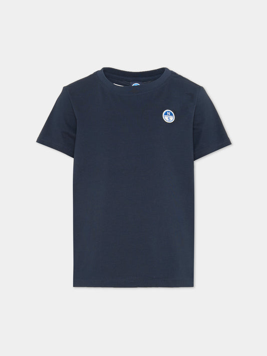 T-shirt a manica corta blu con logo,North Sails,NBA26091TS BLUE NAVY